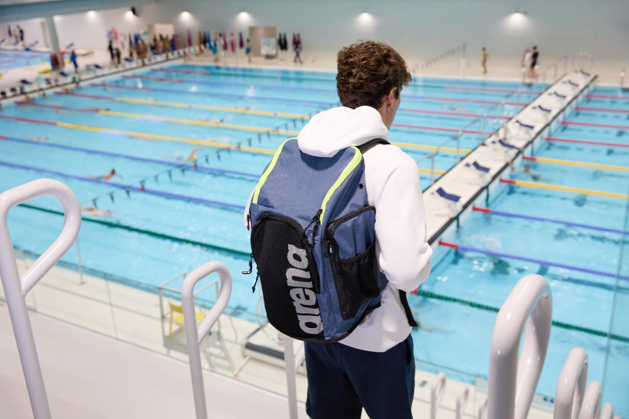 Arena Team 45L Swimming Athlete Sports Backpack Training Gear Bag for Men and Women - Red Melange image number 7