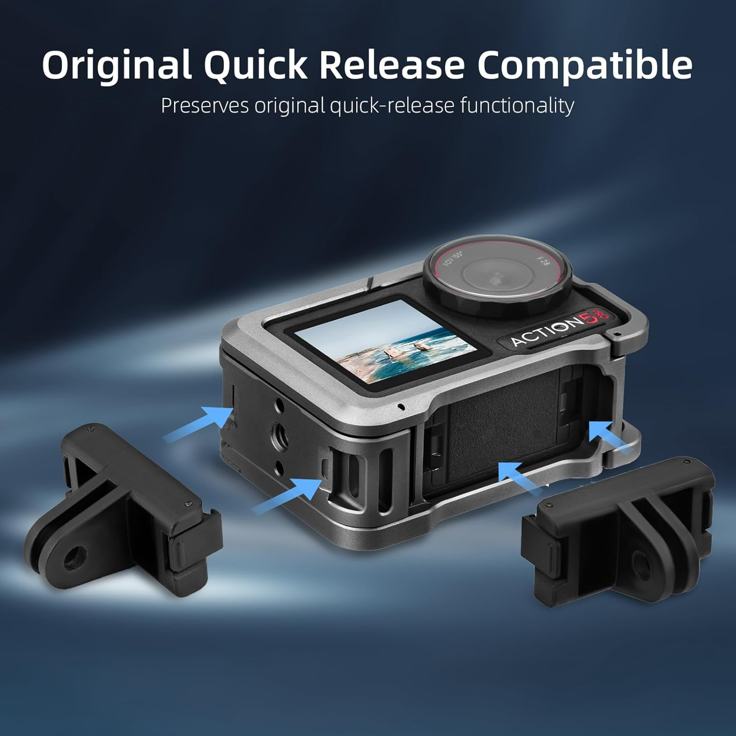 BRDRC Metal Cage for DJI Osmo Action 5 Pro/4/3, Protective Case Premium Frame Lens Cover Protector Aluminum Housing for DJI Osmo Action 5 Pro Action 4 3 Accessories image number 2