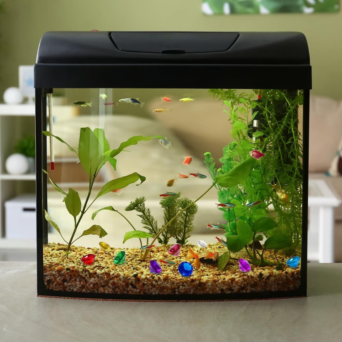 BEZANU Swimming Pool Gem Toys, 12 PCS Colorful Big Diamond Gems Pool Toys with Treasure Pirate Box for Party Favors image number 3