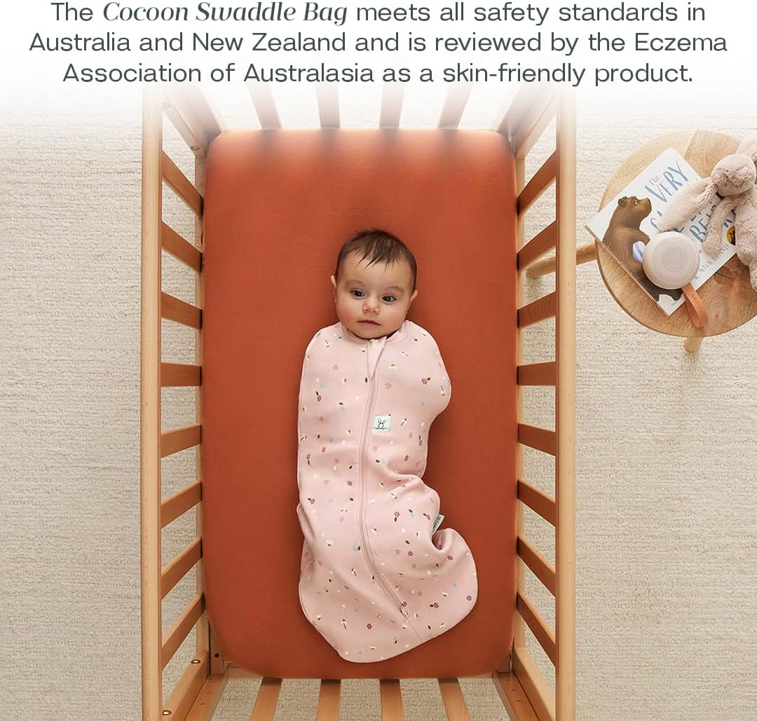 Ergopouch 0.2 TOG Cocoon Swaddle Bag for 0-3 Months, Daisies