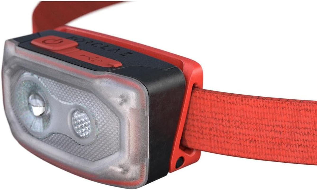 Decathlon Forclaz Bivouac 500 Usb Rechargeable Head Torch - 100 Lumens Brick Red - Headlamp image number 2