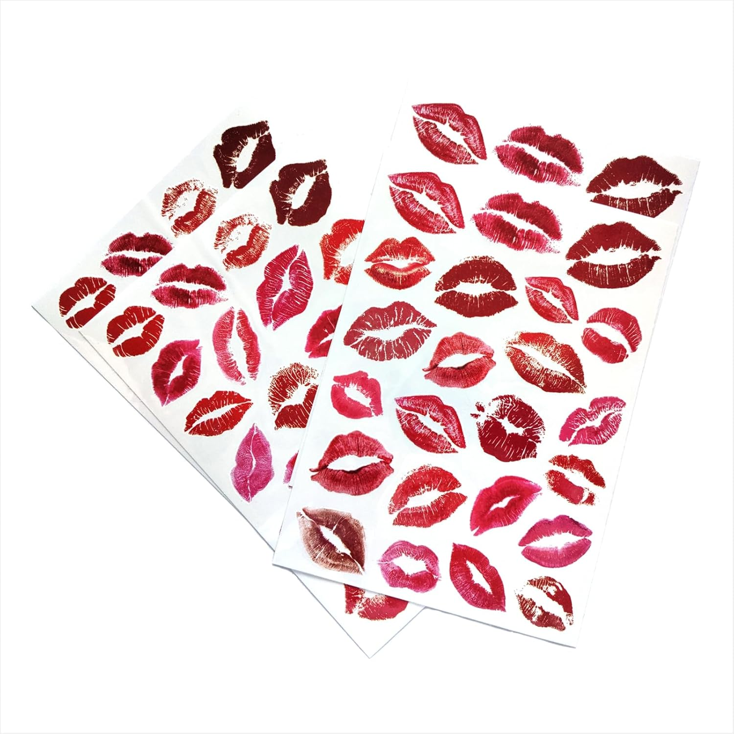 Womaha 4 Sheets A5 Temporary Red Lips Tattoos for Women and Girls Small Tattoo Face Stickers image number 2