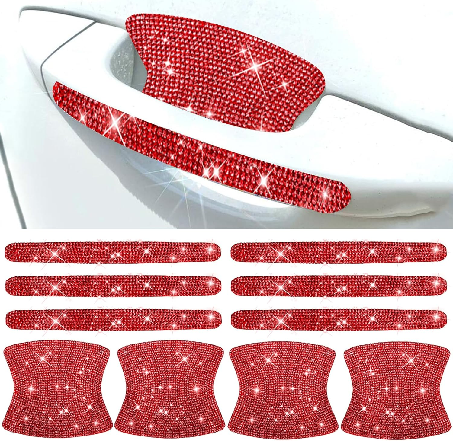 Betterjonny 10PCS Crystal Protector, Rhinestone Stickers Bling Scratch Protector for Women & Girls (Black)