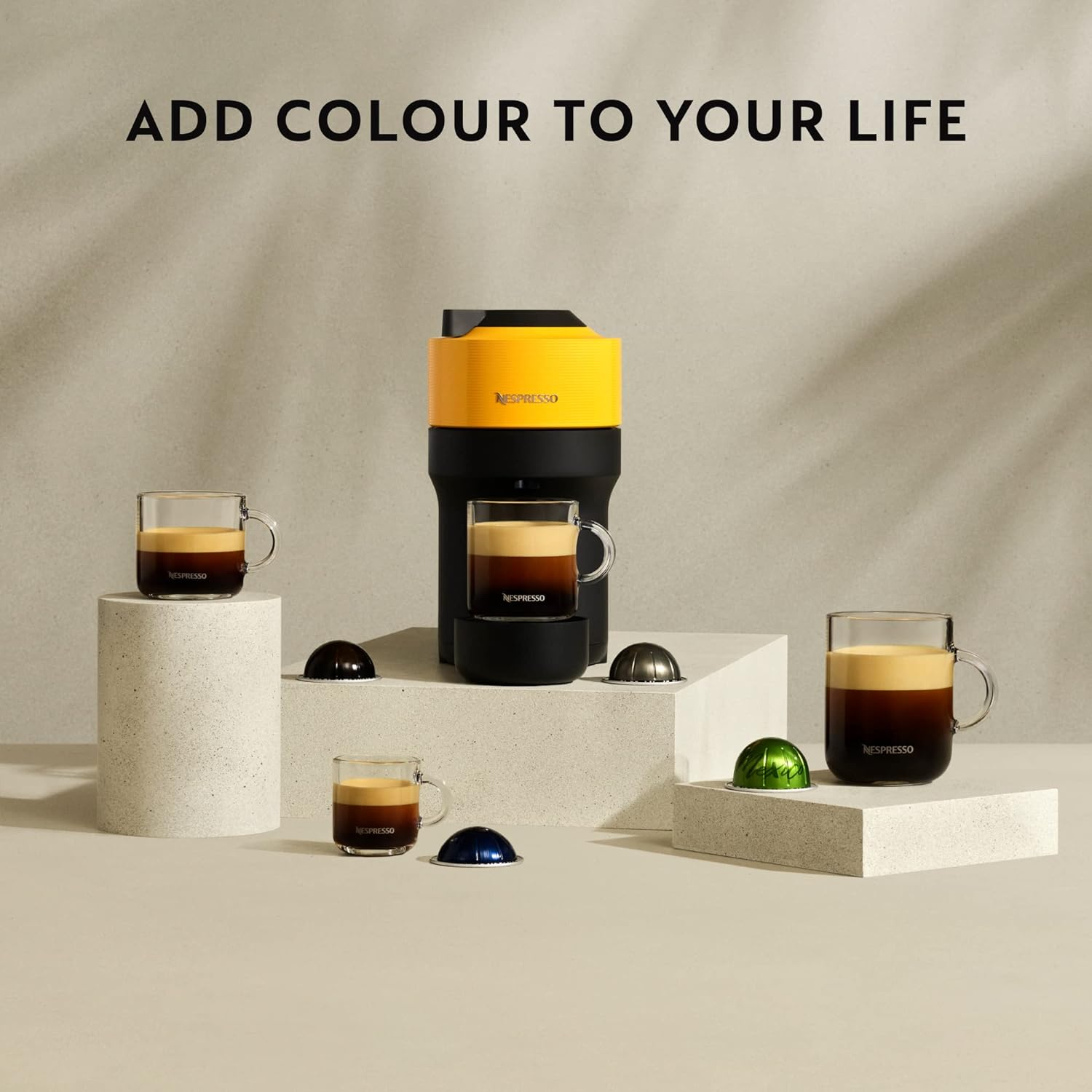 De'Longhi Nespresso Vertuo Pop ENV90.B, Capsule Coffee Machine, Single-Serve Pod Coffee Machine, 4 Cup Sizes, Nespresso Starter Pack, Centrifusion Technology, Smart Connectivity, Liquorice Black