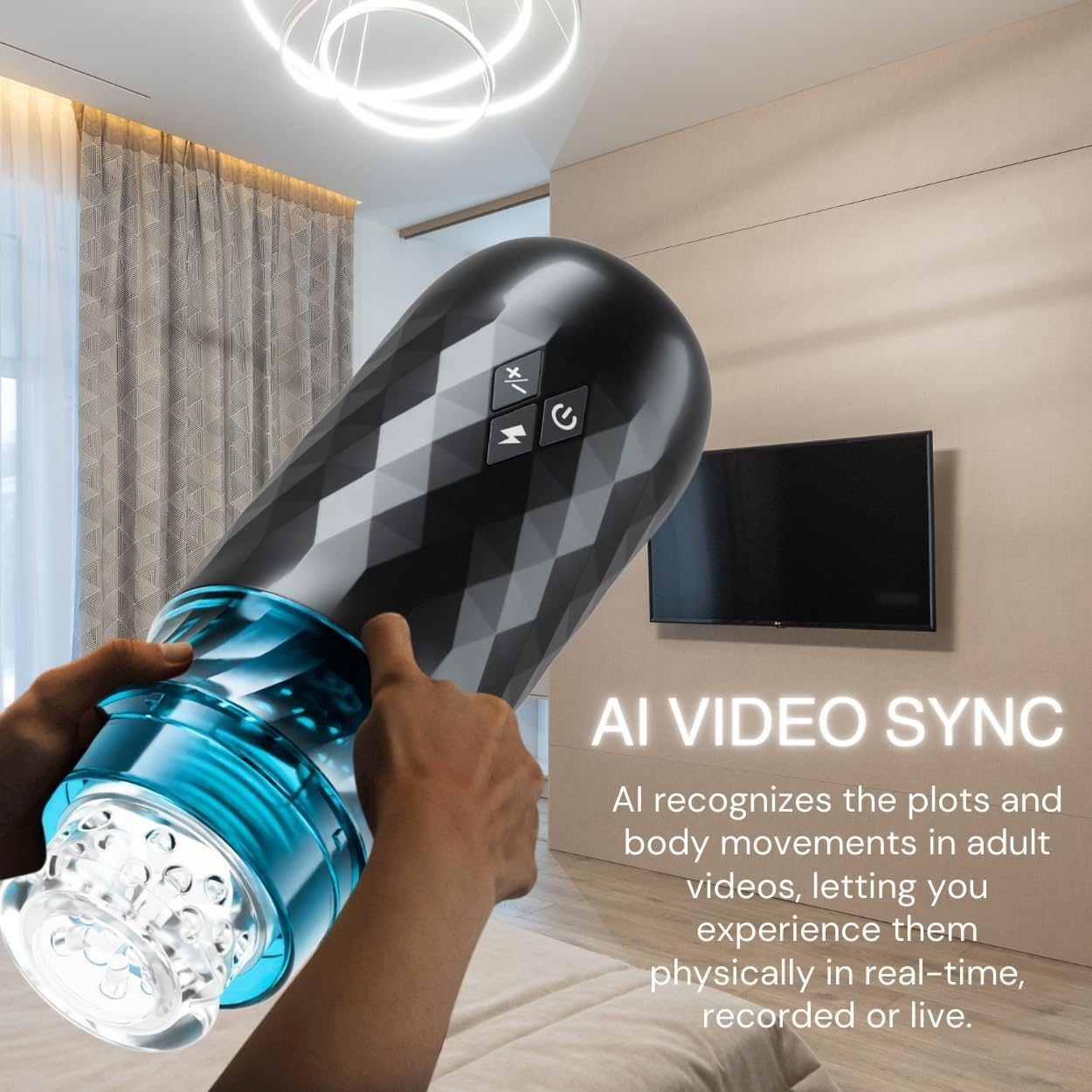 PLEASURE PULSE Male Masturbator Sex Toy for Men Smart AI APP Controlled Ai-Powered Motion Syncing to Adult Video Content NEW 2025 Next Gen Automatic Masturbating Cup with 7 Thrusting & 7 Rotating Modes for Penis Stimulation, Electric Pocket Pussy, 3D Realistic Blowjob, Hands-Free Stroker, Strong Suction Cup, Dominion Black image number 1