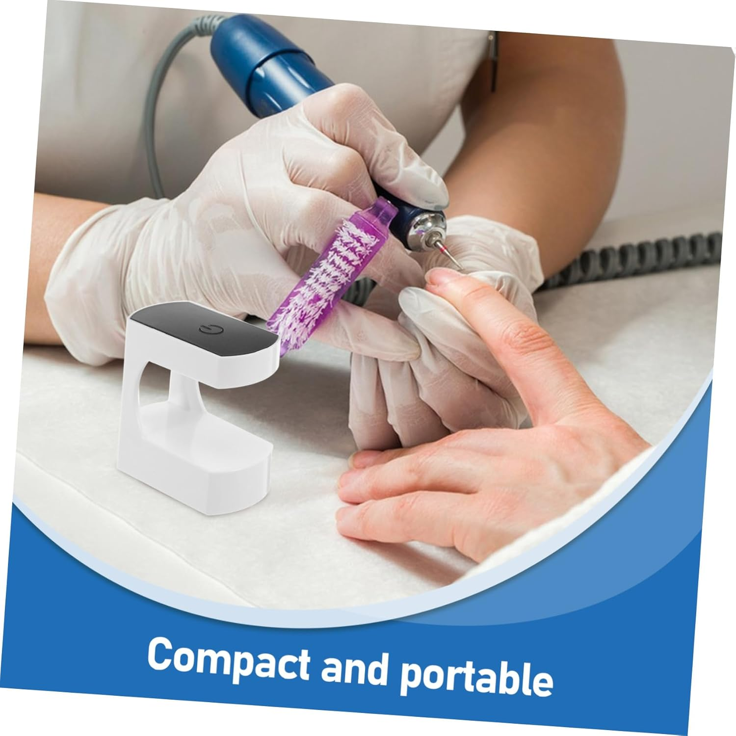 BAZEITFLOW 2Pcs Rechargeable Mini UV Nail Light Portable Fingernail Drying Lamp with Efficient LED Cure Fast Single Finger Gel Nail Dryer for Home Travel Salon Use image number 4