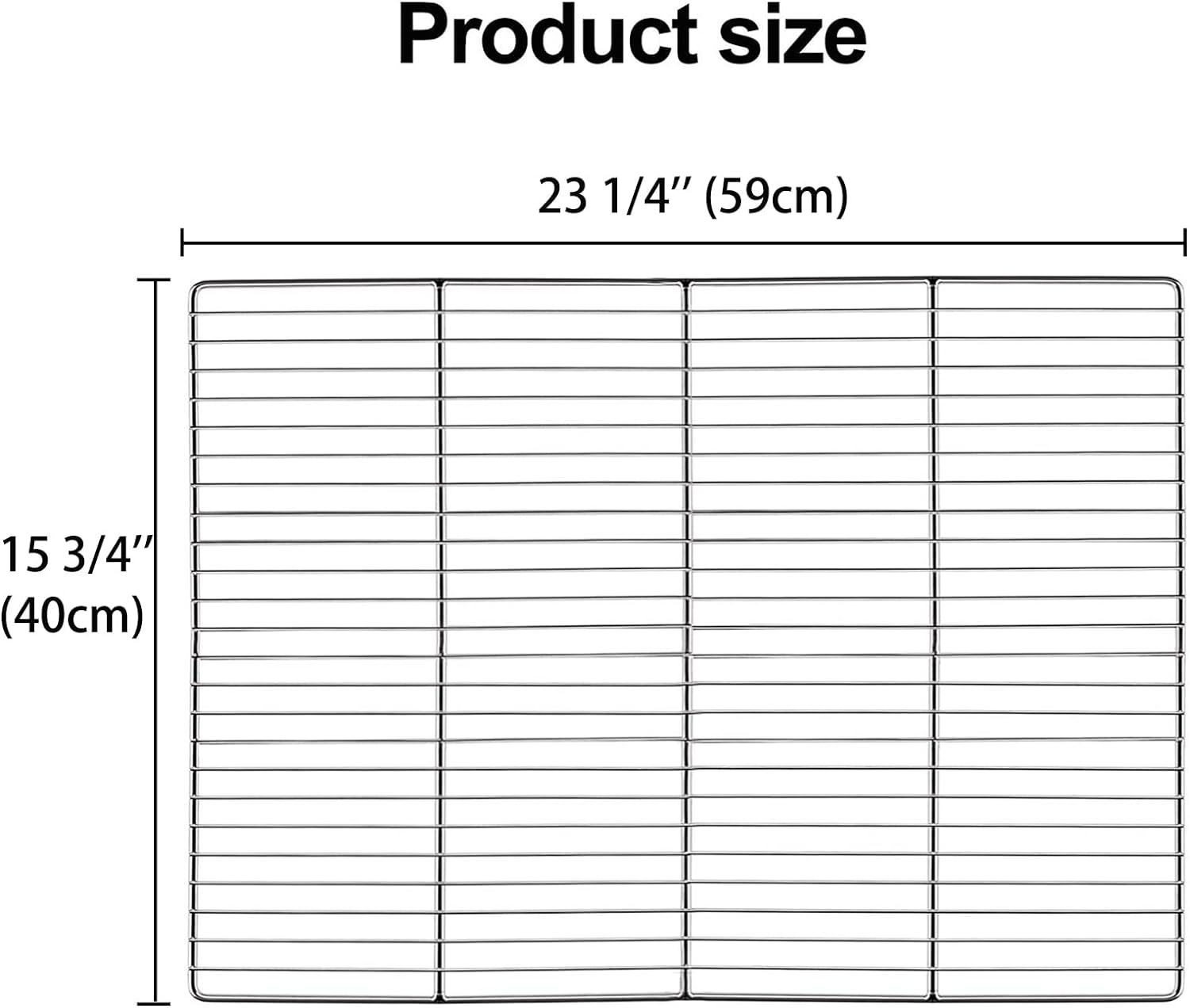 LANEJOY Grill Grates 23 1/4''*15 3/4'' (2 Pack, Stainless Steel Barbecue Wire Mesh, Multifunction Cooking Grate for Outdoor Grill image number 2