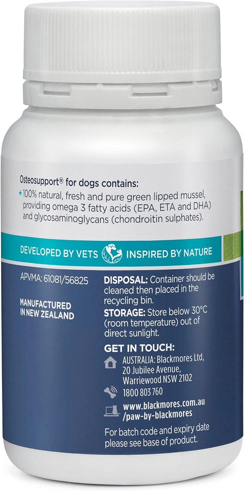 PAW by Blackmores Osteosupport&reg; Joint Care Powder for Dogs | Provides Relief of Arthritic Symptoms| 80 Capsules image number 3