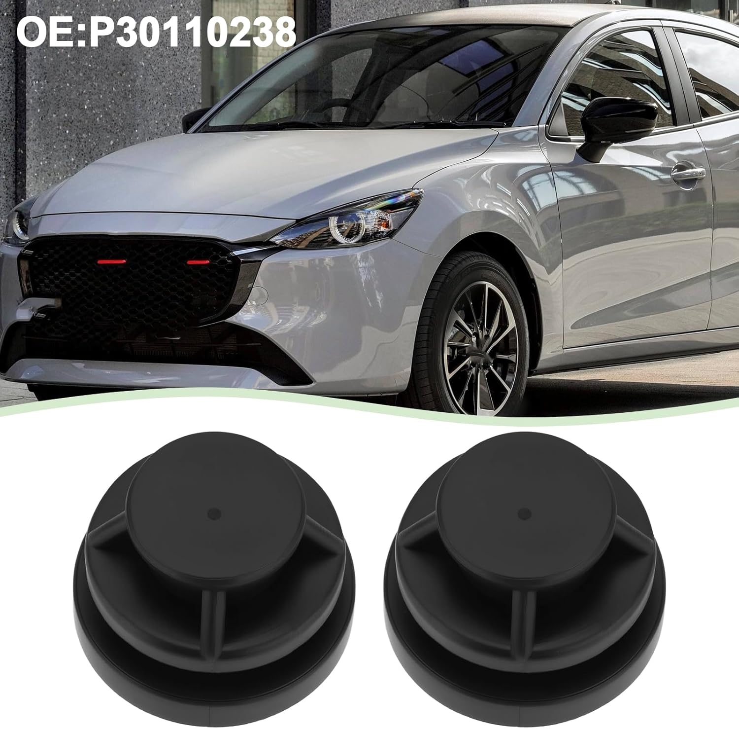 Emsea 4Pcs Car Engine Cover Insulator Rubber Mount Rubber Replacement Part P30110238 Compatible with Mazda 2 3 6 CX-3 CX-4 CX-5 Black image number 4