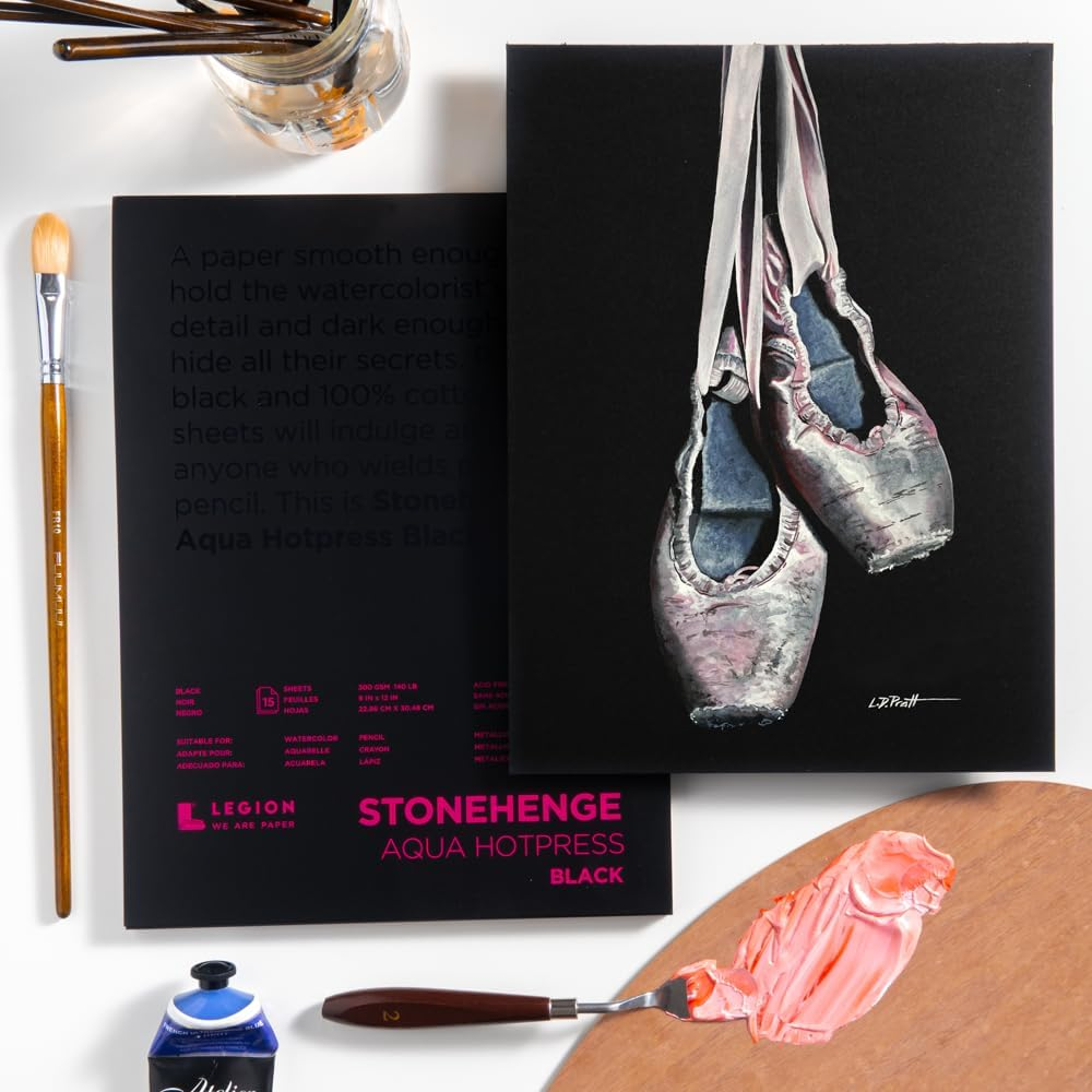 Stonehenge Aqua Black Watercolour Pad 300Gsm Hot Press, 8 X 10 Inch image number 6