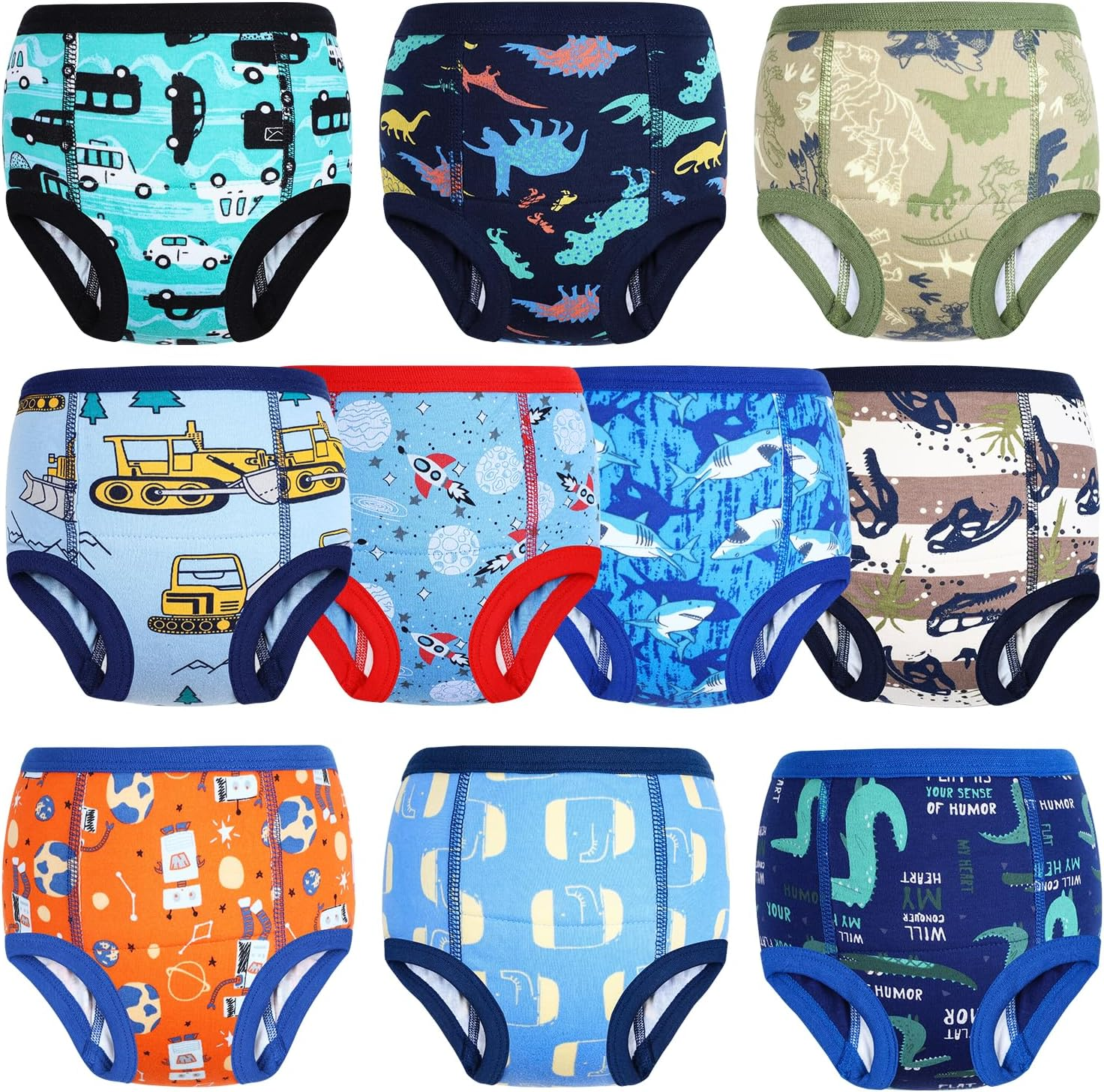 Moomoo Baby Potty Training Underwear 10 Packs Absorbent Toddler Training Pants for Boys and Girls Cotton 2T-7T