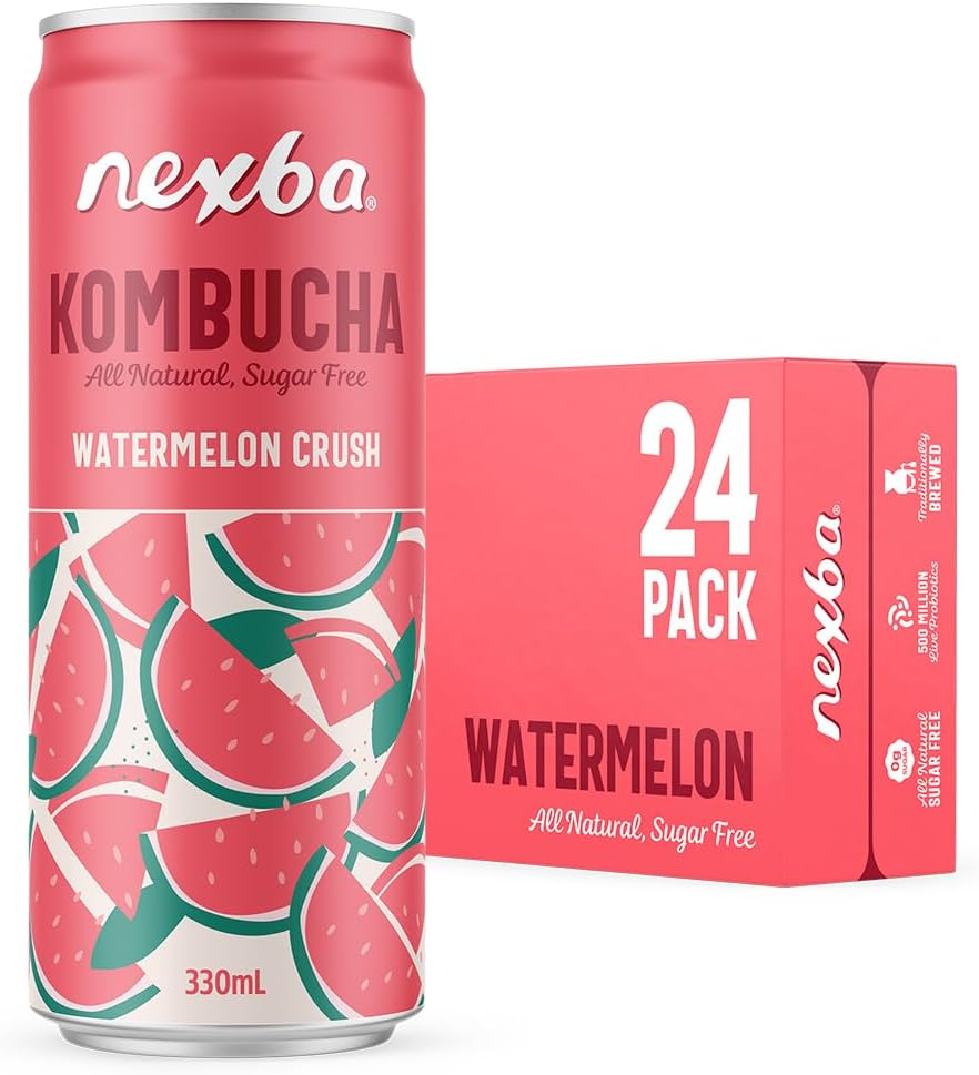 Nexba Kombucha &ndash; Watermelon Crush &ndash; All Natural Sugar Free &ndash; 24 X 330Ml Cans image number 2