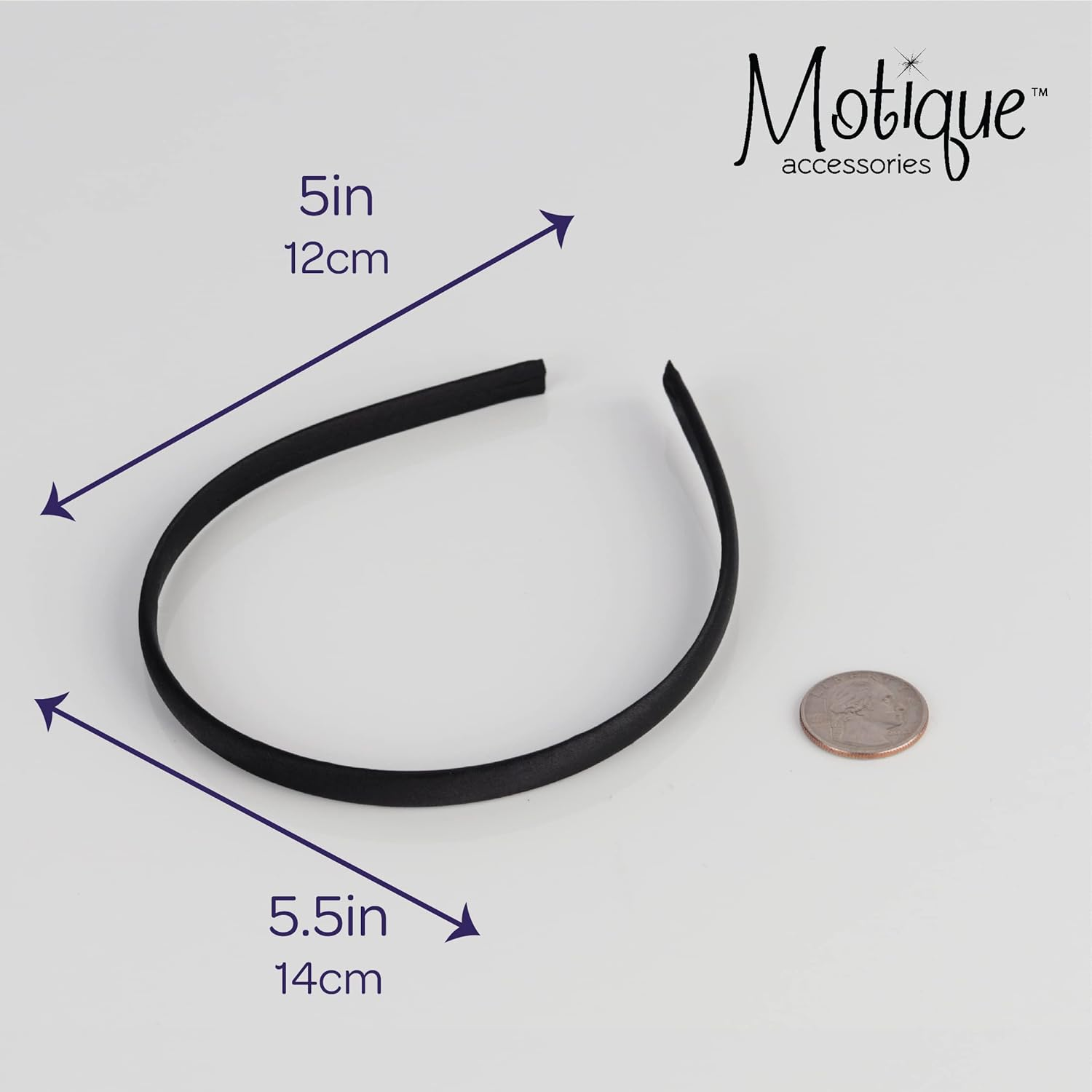 Motique Accessories Thin Headbands for Women Solid Satin 4 Pack - Black - Blue image number 3