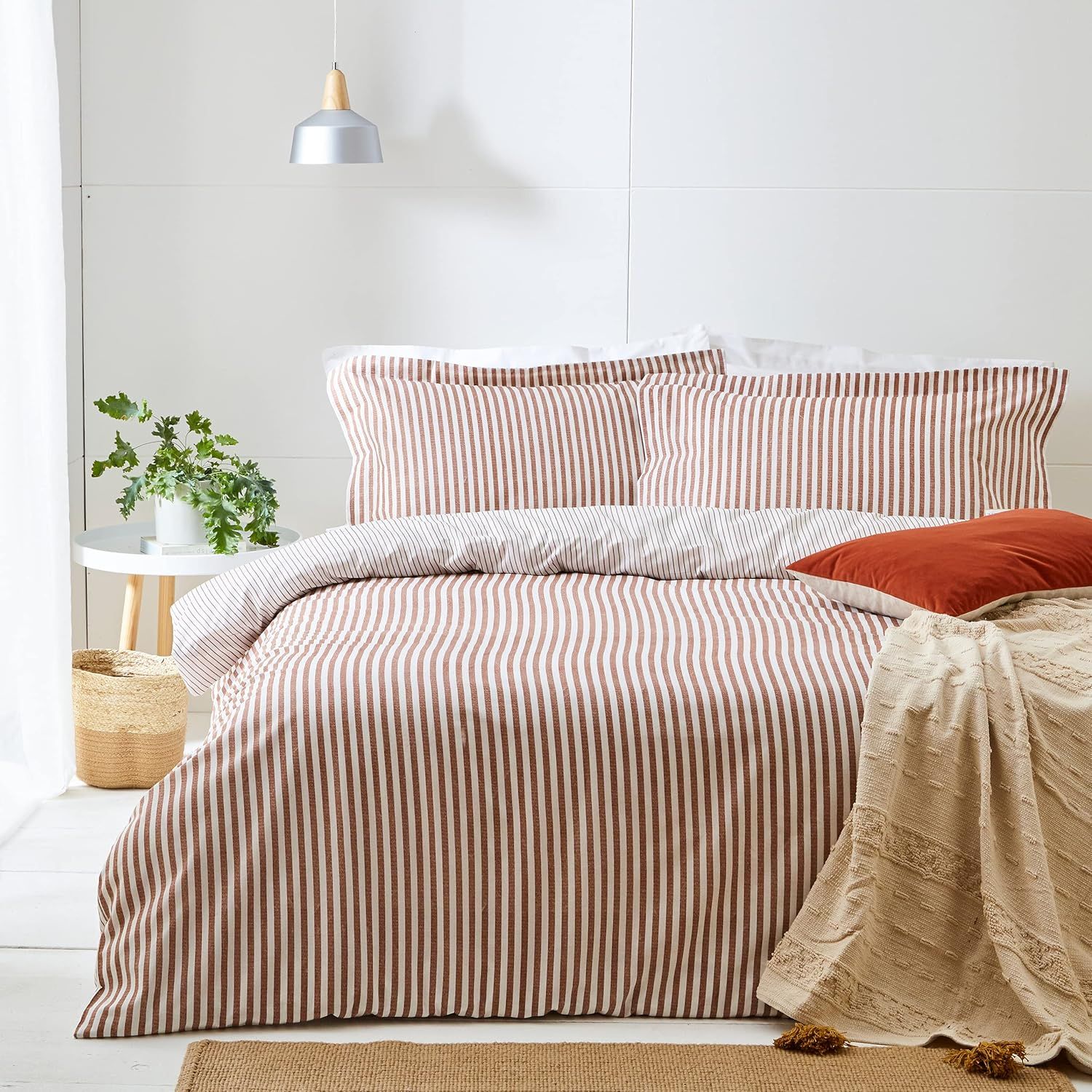 The Linen Yard Hebden Cotton Stripe Duvet Cover Set