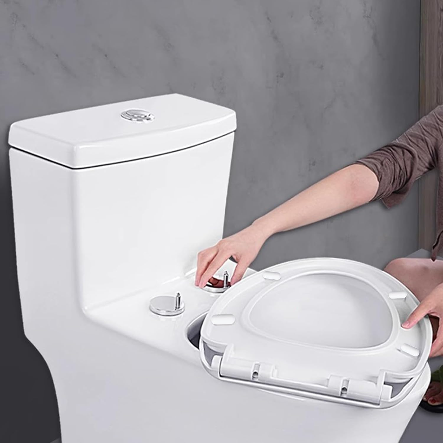 6 Pieces Buffer Toilet Seat, Toilet Seat Buffer, Toilet Lid Buffer, Toilet Lid Stopper, Spacer for Toilet Seat Damper, Toilet Seat Cover Buffer for Toilet Seat, for Home, Office, Hotel (White) image number 6