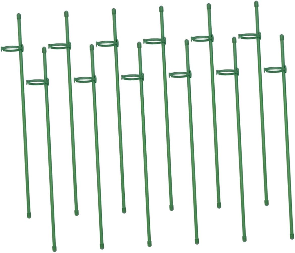 12Sets Flower Vegetable Plant Stakes Garden Support Sticks Plant Support Stakes for Strong Winds Rain