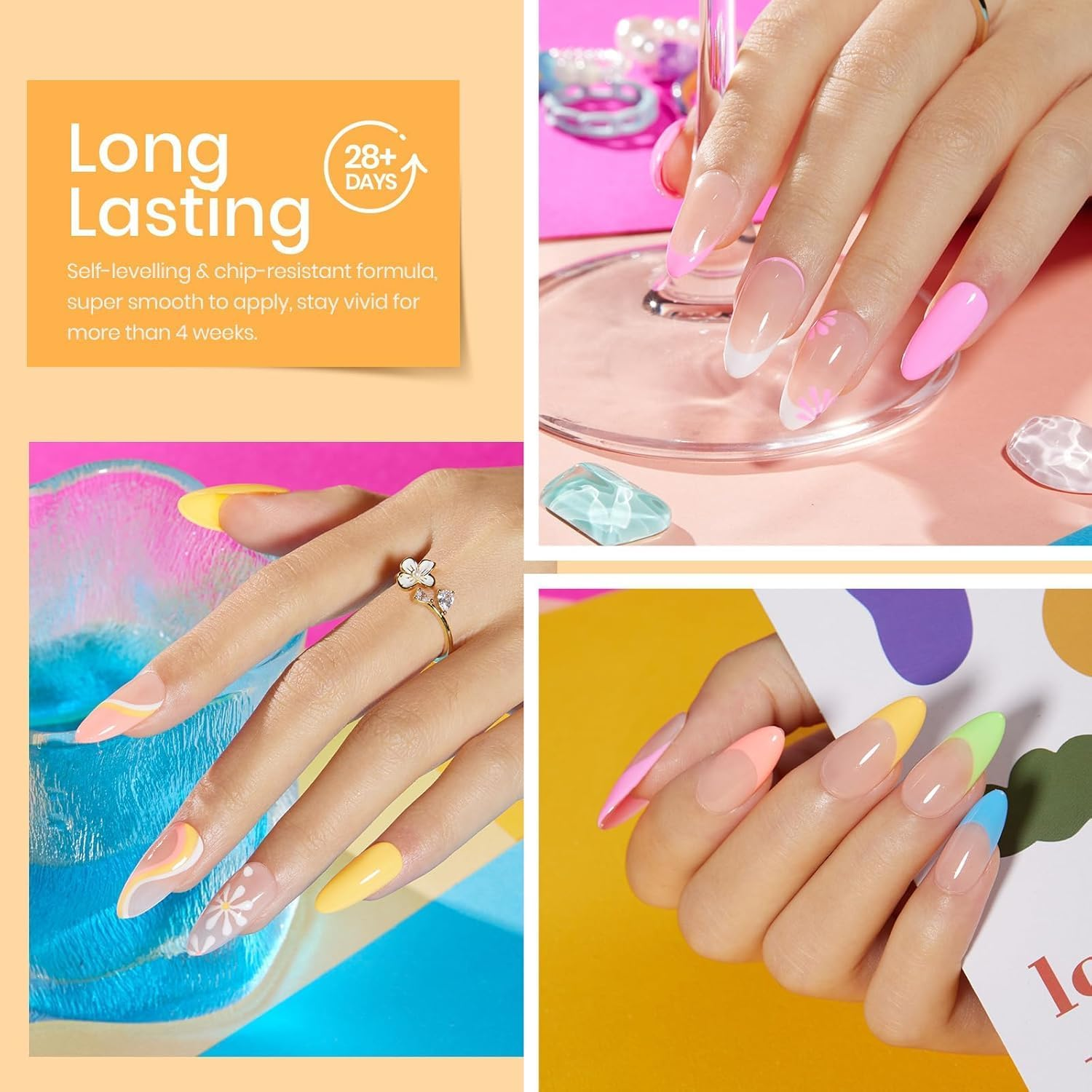 Beetles Gel Polish &ndash; 6 Colours Neon Rainbow Gel Polish Set, Spring Summer Nail Polish Set Soak off UV LED Nail Art for Women image number 3