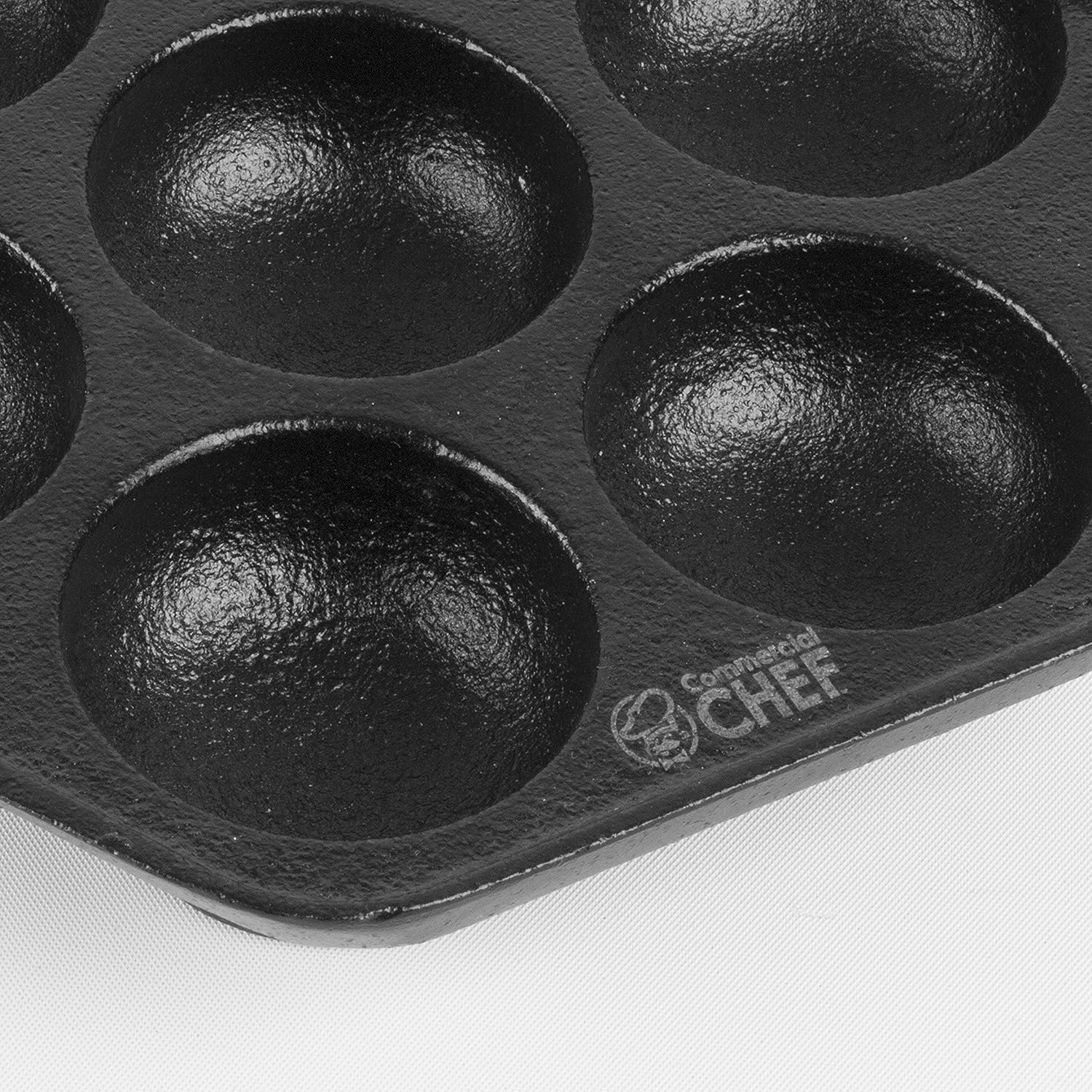 Cast Iron Danish Aebleskiver Pan, Preseasoned Cast Iron Cookware for Pancake Puffs, Makes 7 Pancake Balls by Commercial Chef image number 3