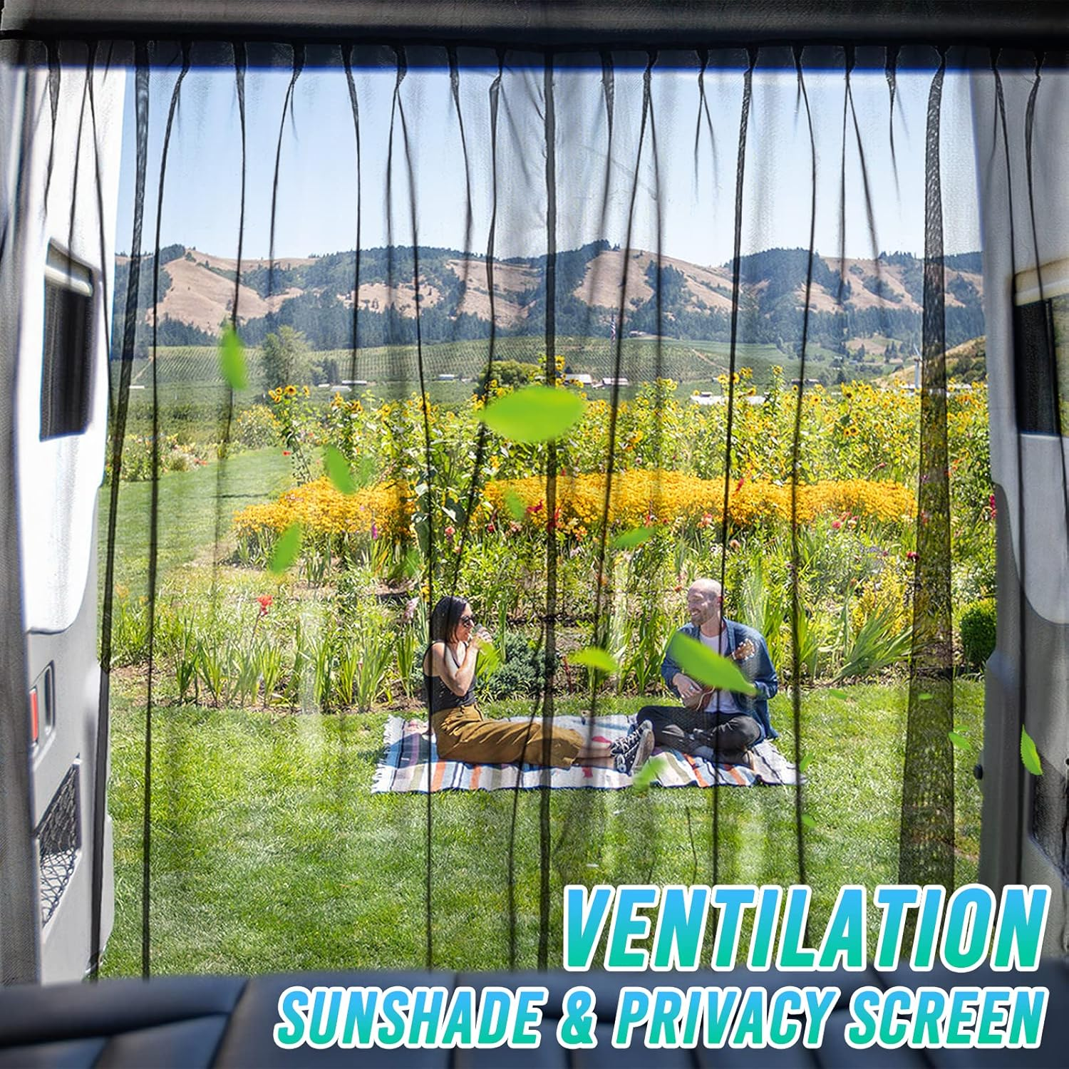 BLACKHORSE-RACING Magnetic Van Bug Fly Screen Replacement for Mercedes Sprinter Vans and Other Campervans, Magnetic Mosquito Net for Motorhome RV Sliding Door Van Screen Bug Mesh - Small image number 4
