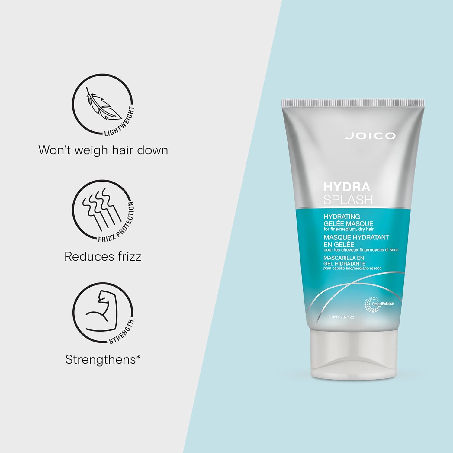 Joico Hydrasplash Hydrating Gelee Masque for Fine Hair, 5.07-Ounce, 2 Count image number 1