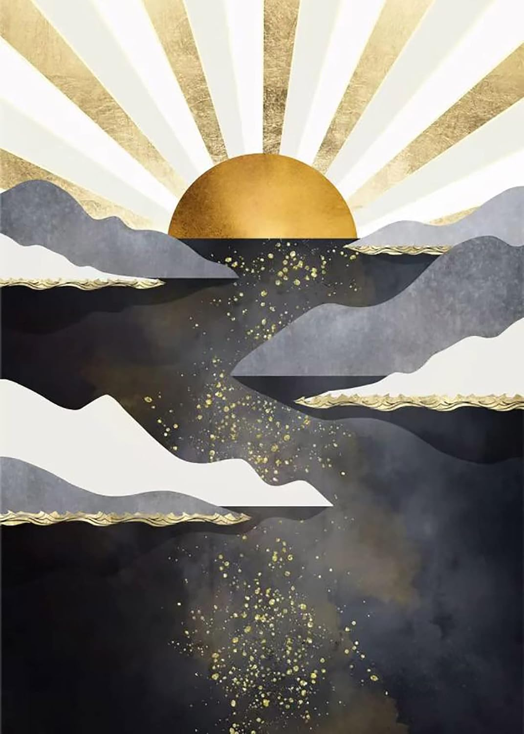 Diamond Painting Mountain Kit,Diamond Art Kits for Adults,Abstract Scenery Paint with Diamonds round for Gift,Wall Decor(12X16) (Mountain)