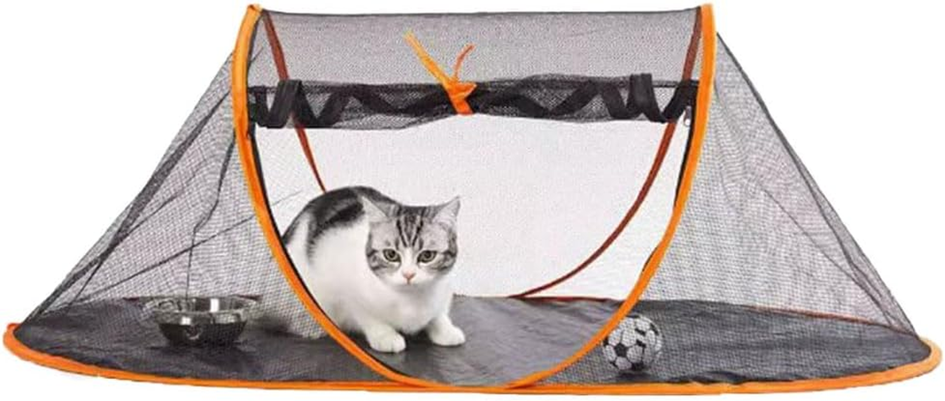 HPAMR Cat Tent Outdoor, Pet Enclosure Tent, Pop up Crate, Portable Cat Mesh Tents Pet Cage, Indoor Playpen Portable Exercise Tents, Pet Playpen, Foldable Kennel image number 3