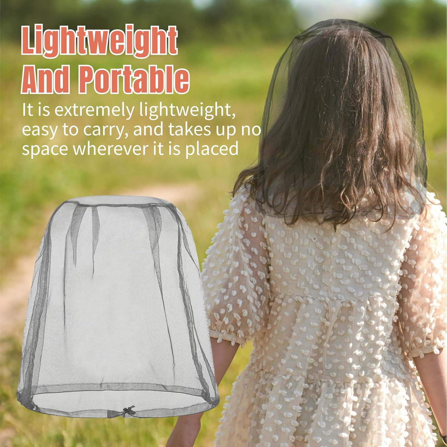 Fly Nets for Head 4 Pack Mosquito Head Nets, Breathable Face Mesh Net with Elastic Band for Ultimate Bug Protection, Outdoor Activities like Hiking, Camping, Fishing, and Travel (Regular Size, Grey) image number 2