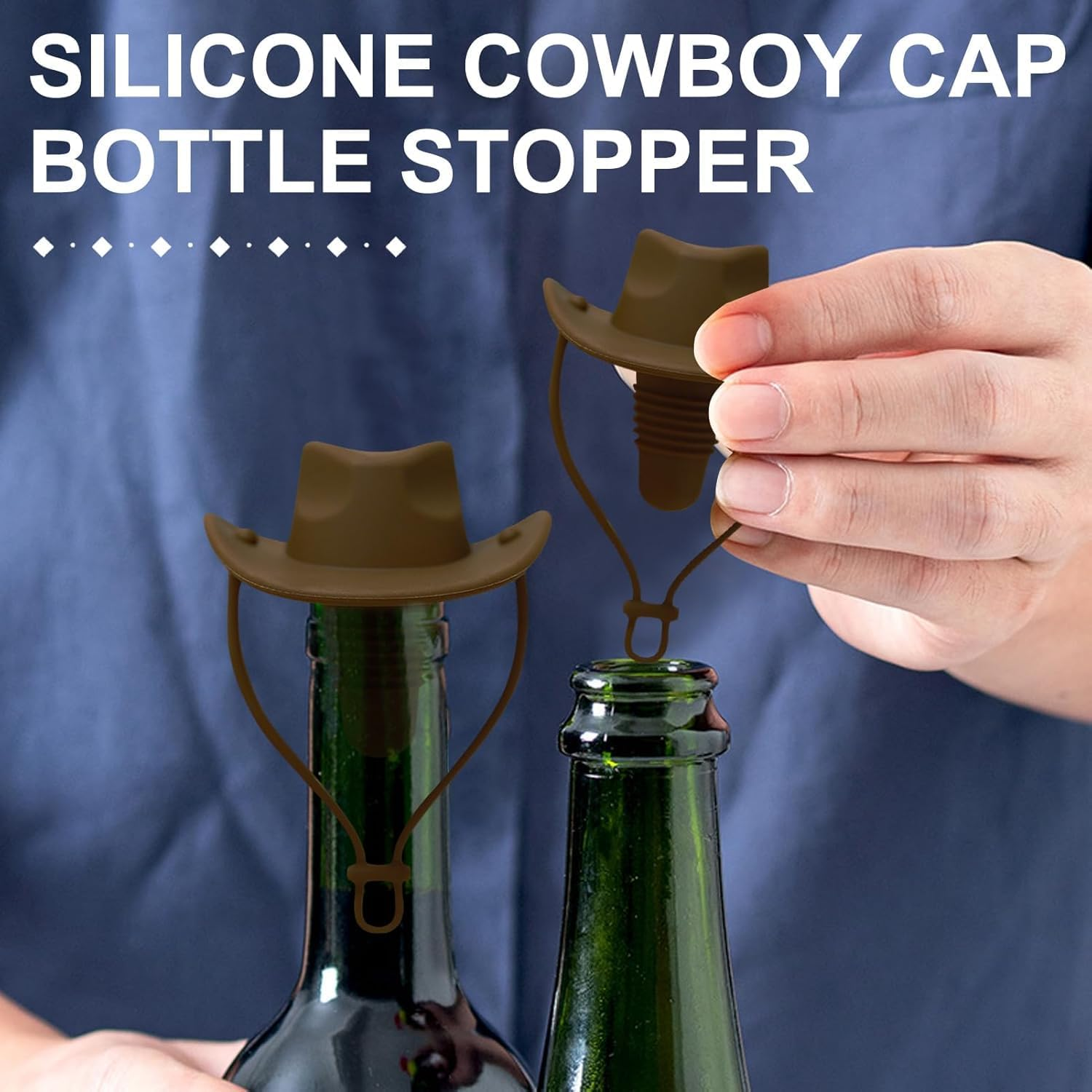Xinghonyac 4 Pcs Silicone Wine Stoppers, Cowboy Hat Wine Stopper, Reusable Sparkling & Champagne Corks, Sealed Beverages Beer Bottle Caps, Keeps Wine Fresh image number 4