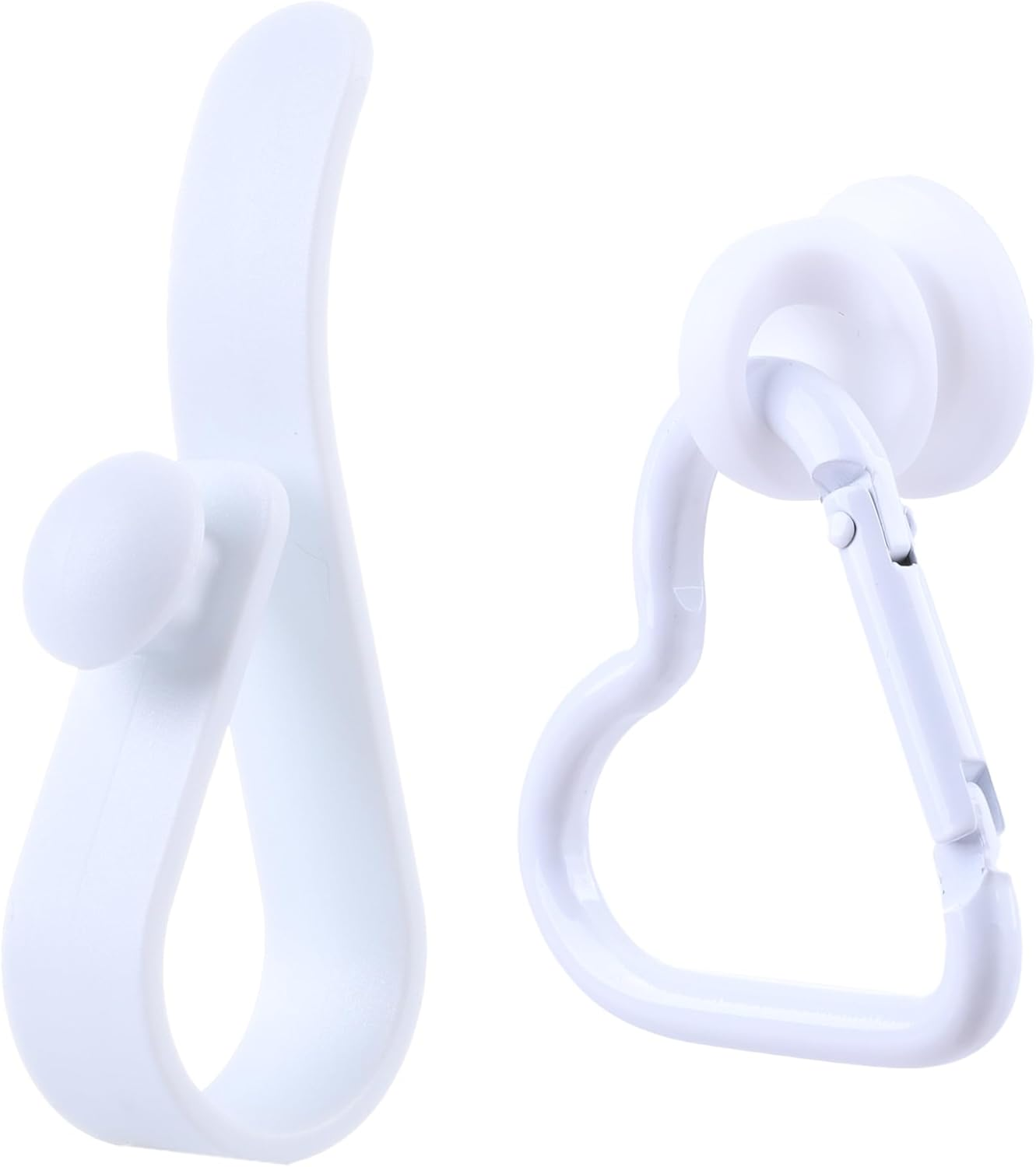 Vagocom Hook + Keychain Clip Accessory for Bogg Bag and Simply Southern Tote, Cute Heart Shaped Key Chain Clip Charm Decorative for Rubber Beach Handbag(White)