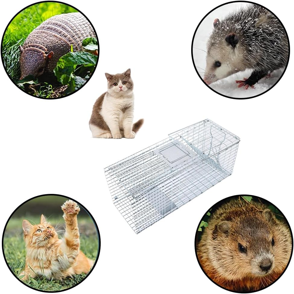 Animal Trap Cage,Outdoor Rescue Cat Carrier,Heavy Duty Squirrel Trap,No-Kill Trapping Kit,Small Animals Cages,For Stray Cats, Rabbits, Raccoons, Skunks image number 1