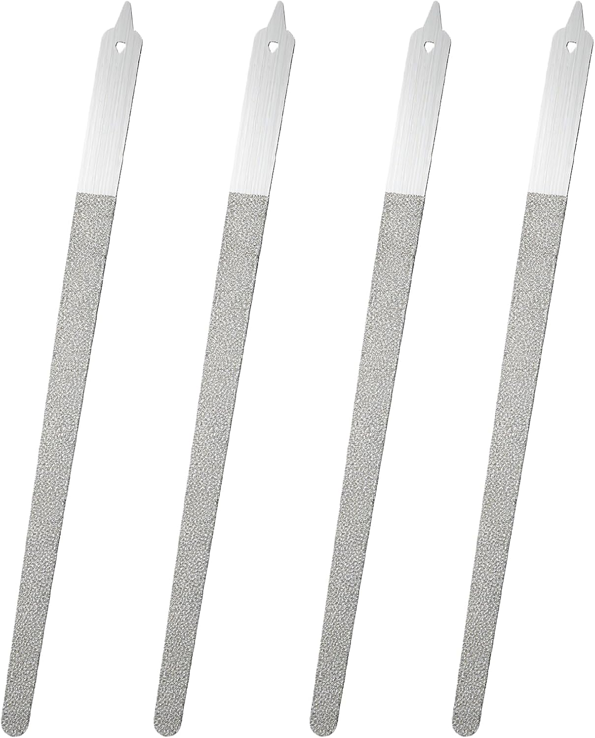 4 Pack Diamond Deb Nail File - Double Sided Stainless Steel Metal Nail Filer for Natural Nails - Professional Manicure Pedicure Tool with Sharp Tip for Women Men (6 Inch) image number 1