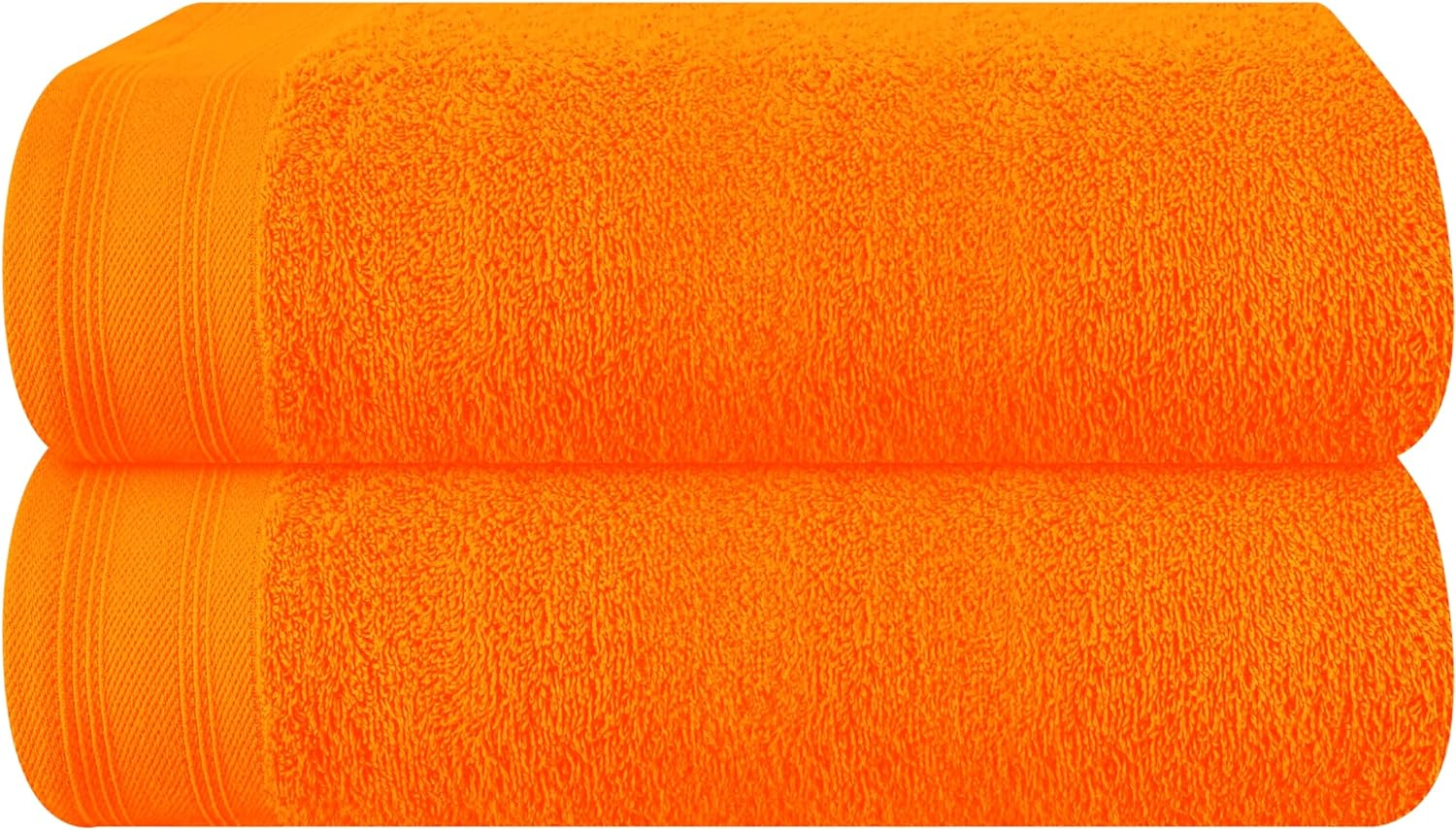 MALLONI Home Cotton 2 Pack Oversized Bath Towel Set 28X55 Inches, Large Bath Towels, Ultra Absorbant Compact Quickdry & Lightweight Towel, Ideal for Gym Travel Camp Pool - Orange image number 5