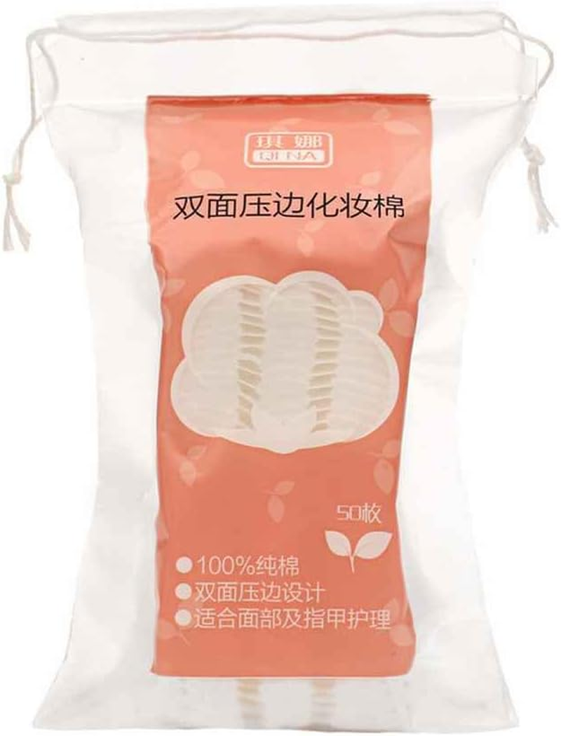 50 Pcs Double-Sided Pressed Cotton Pads Makeup Nail Polish Remover Wipes Hydropathic Compress Cotton Facial Puff image number 1