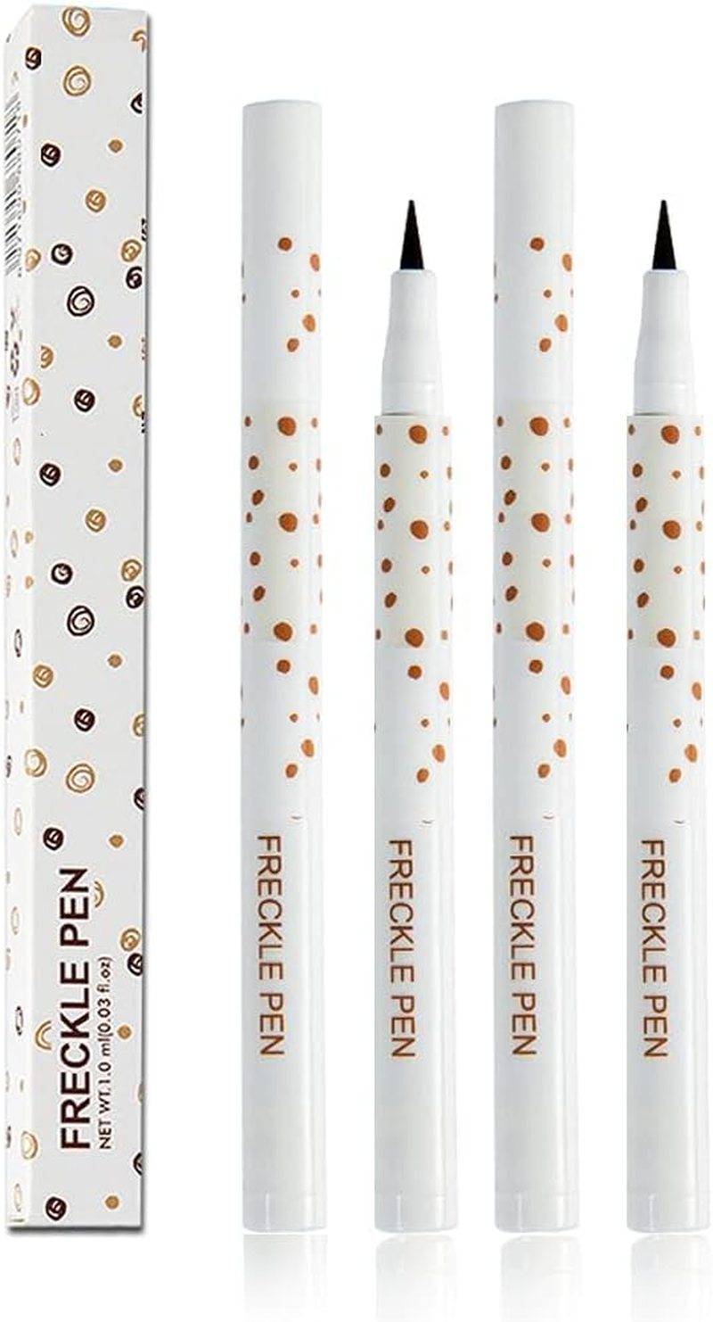 Wimode 2 Colors Freckle Pen Waterproof Long-Lasting Quick Dry Small Spot Natural Lifelike Freckle Makeup Pen (Light Brown)