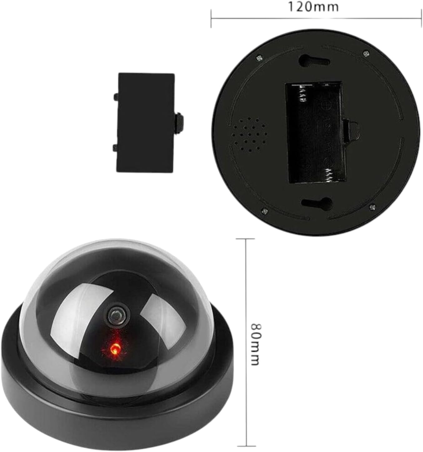 Dummy Dome Security Camera with Flashing Red LED Light Indoor Outdoor Use for Home Office Garage Easy Install Realistic Look Available in 1, 2 or 4 Pack (2) image number 3