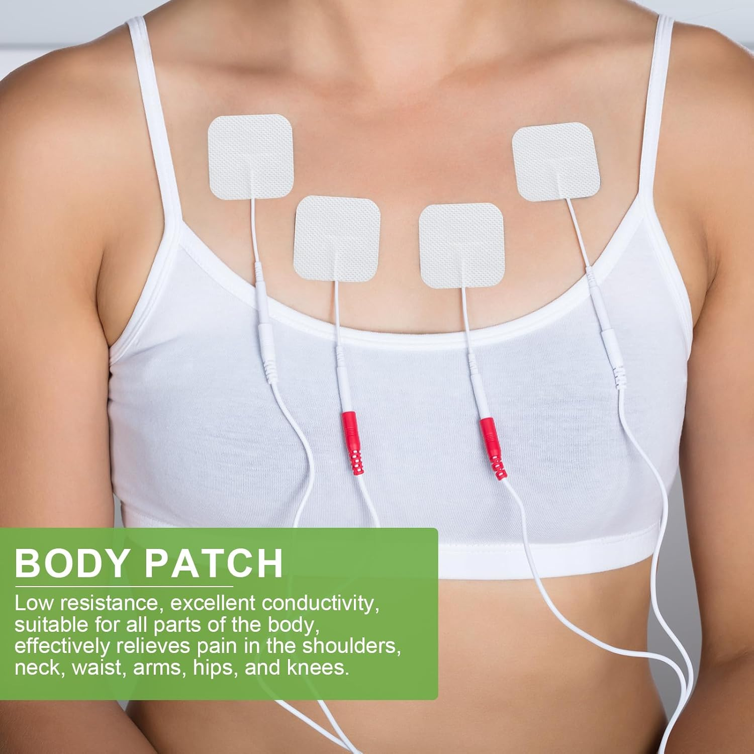 12 Pcs TENS Machine Pads & TENS Pads - Premium Self-Adhesive Unit Replacement Pads, Electrode Gel Pads for Pain Relief, 5X5Cm, Reusable & Long-Lasting, Compatible with Most TENS Massagers (White)