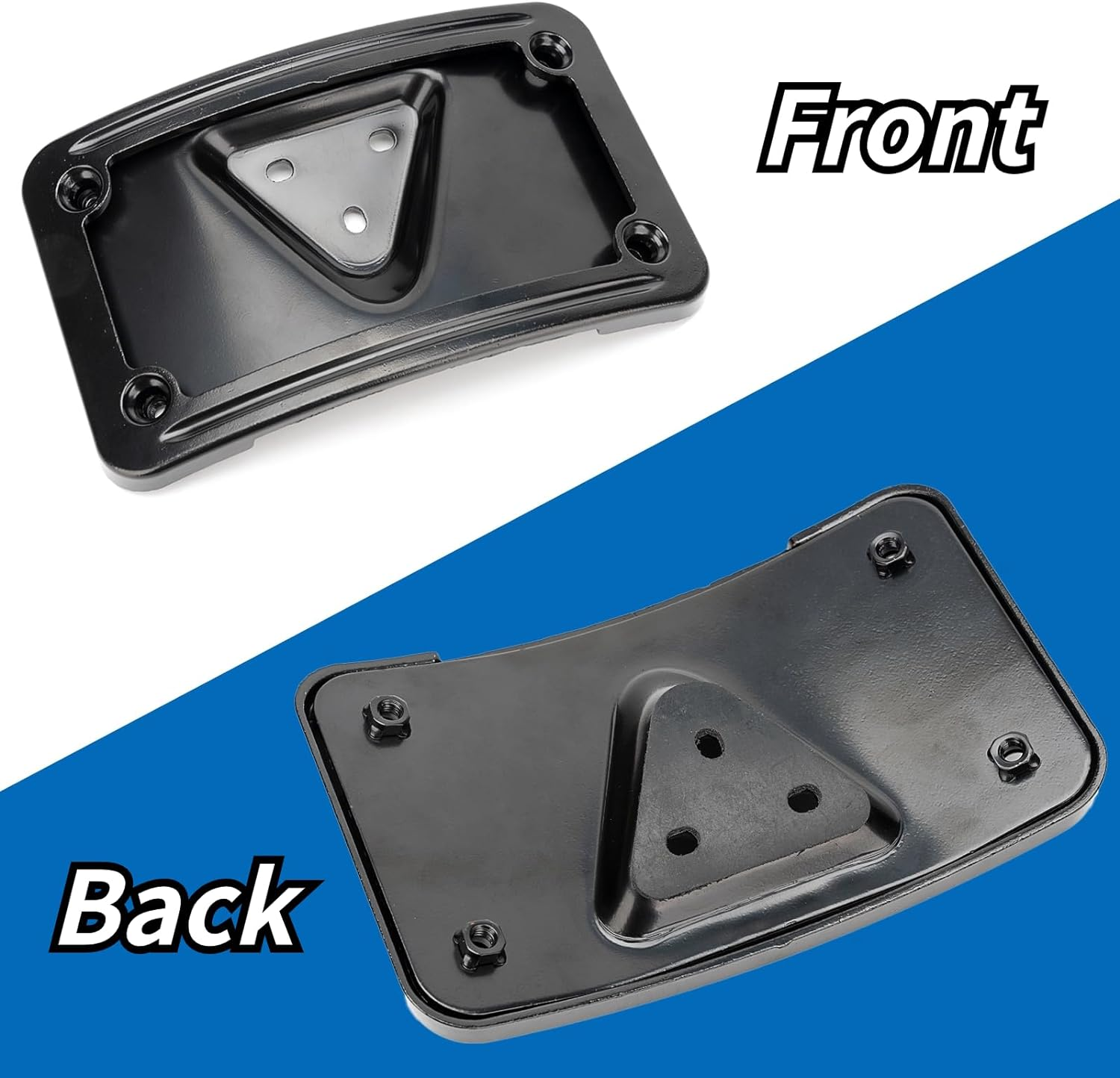 3148 Curved Laydown License Plate Mount with Frame Compatible with Harley Davidson 3 Hole Mount (Black) image number 6