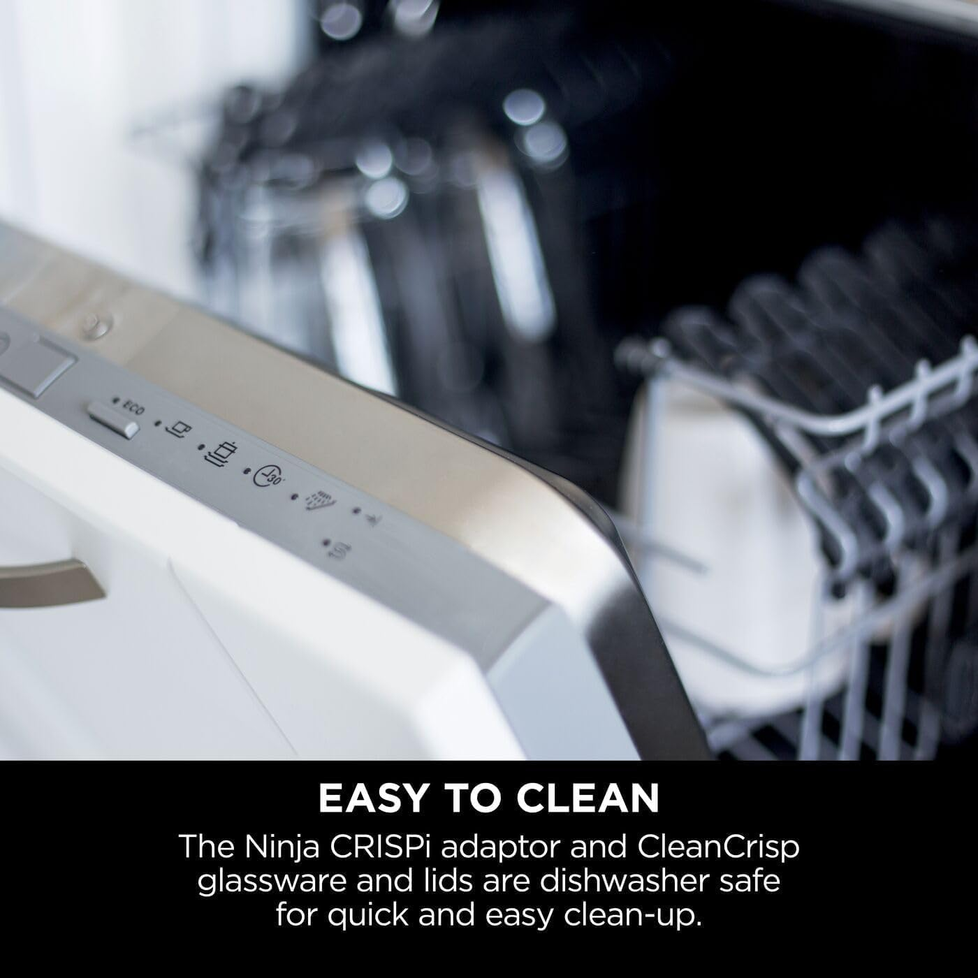 Ninja Crispi&trade; 4-In-1 Portable Glass Air Fryer, Cleancrisp&trade; Glassware, 4-In-1 Functionality, Thermal Shock Resistant, Leak-Proof Lids, Fixed Heat Protection, FN101GYANZ, Cyberspace image number 4