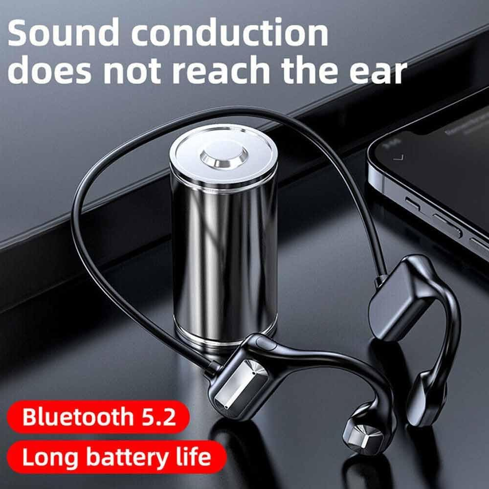 Bone Conduction Sports Headphones,Bluetooth Wireless Earphones, Waterproof Headset Open-Ear Sports Earphones for Running,Workout,Cycling,Driving,Gym (Black) - Black image number 2
