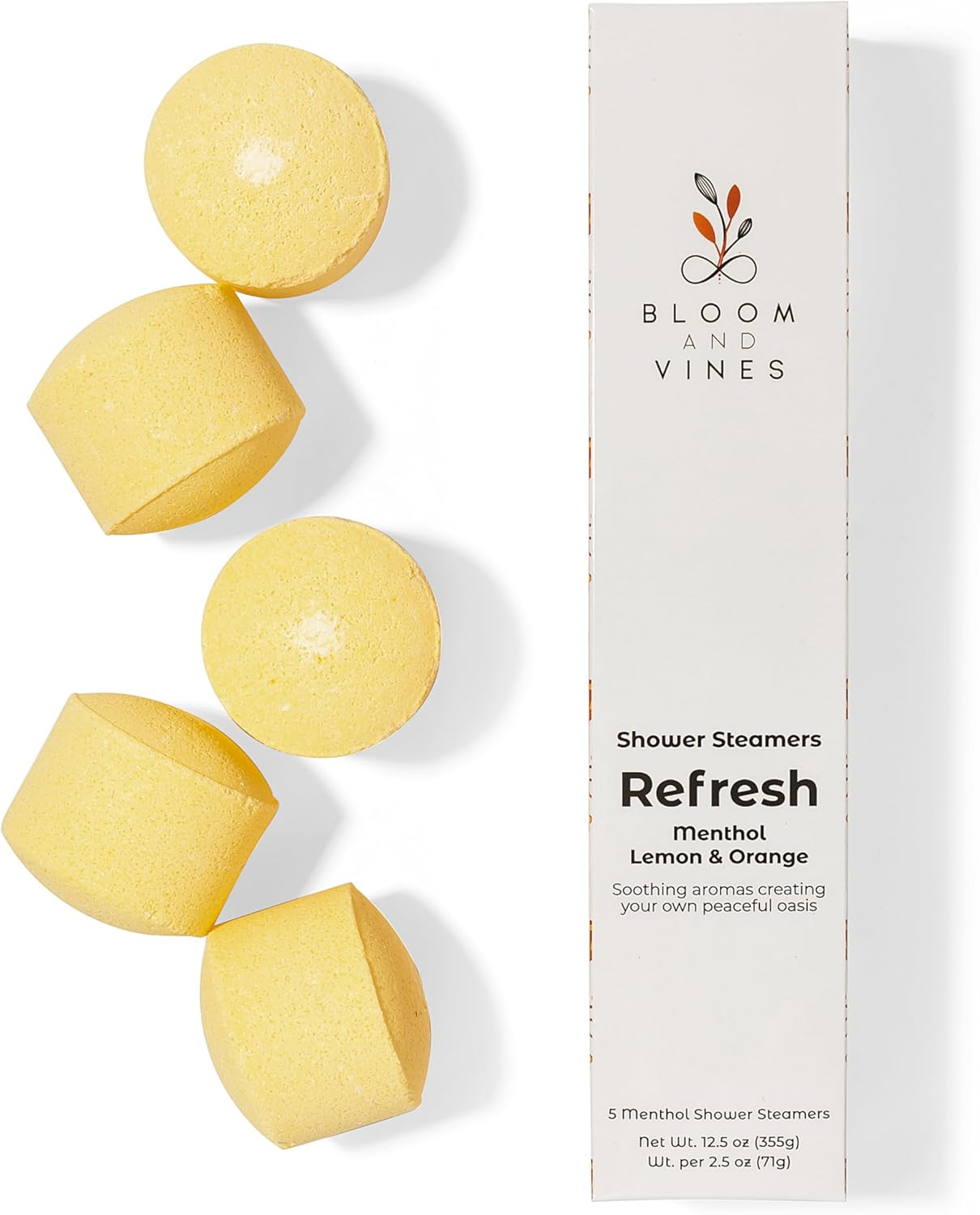 Bloom and Vines Shower Steamers, Refresh - Menthol Lemon & Orange image number 3