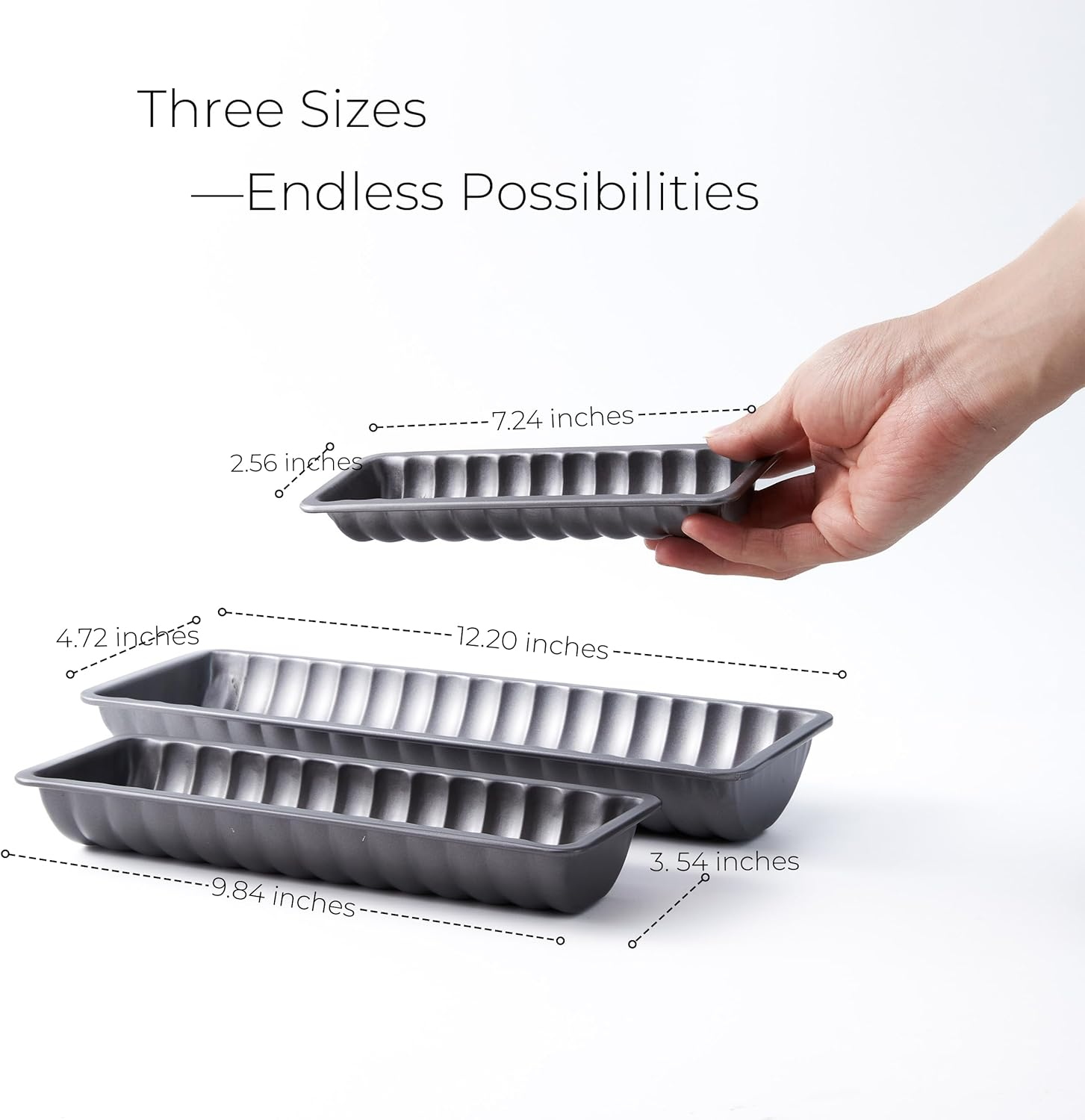 Scandinavian Almond Cake Pan with Recipe &ndash; Set of 3 Non-Stick Carbon Steel Loaf Pans for Swedish & Norwegian Baking, Traditional Almond Cake Mold for Nordic Desserts, Durable & Even-Heat Bakeware image number 1