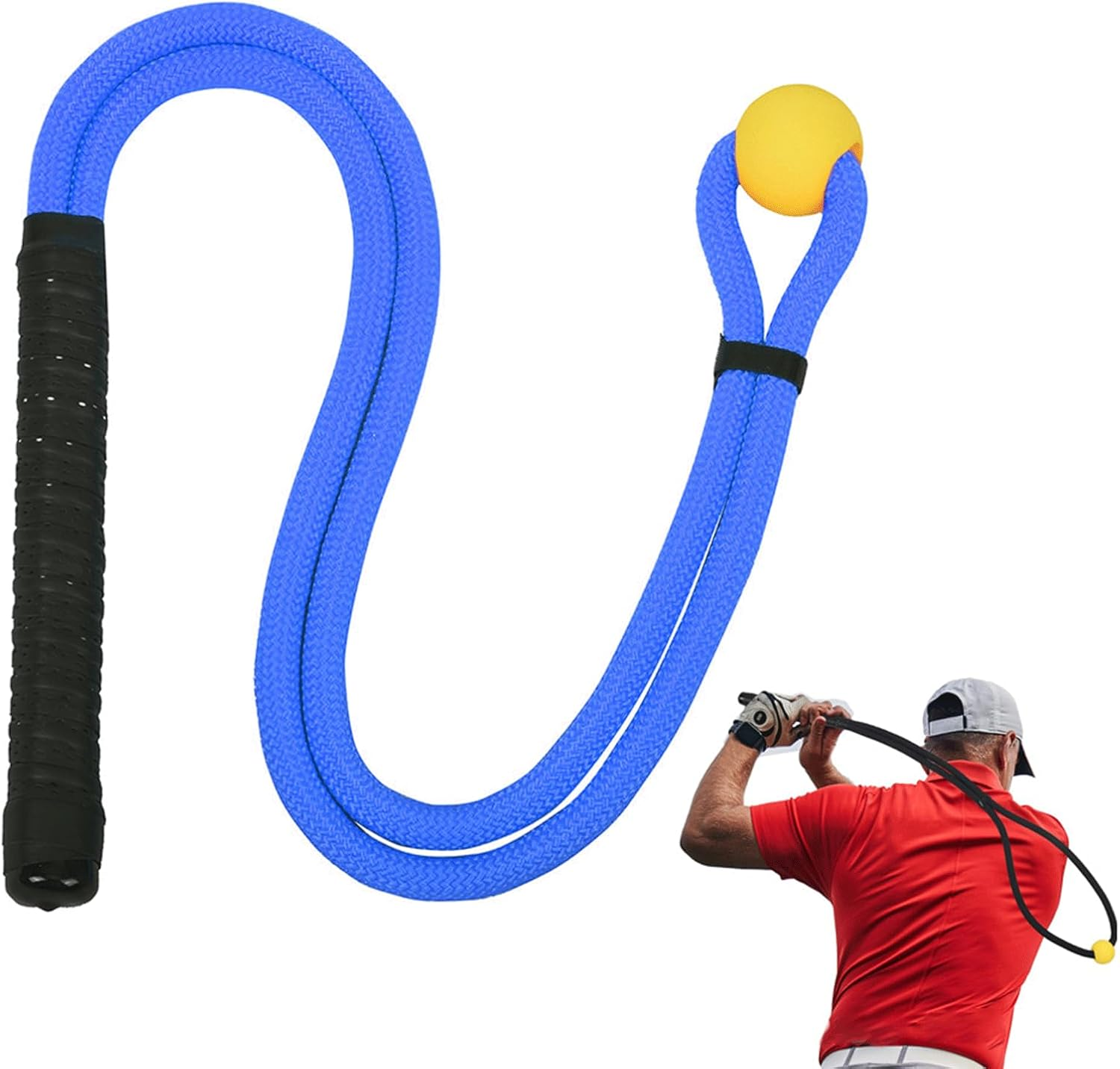 Golf Swing Trainer, Golf Swing Training Aid Set, Distance Rope to Improve Swing Speed ​​Lag Rhythm, Golf Warm-Up Stick Strength and Rhythm Training Armband for Golf Beginners Black image number 5