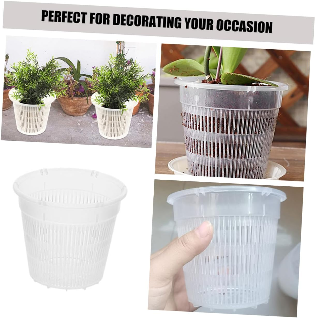 CANIGHT 6Pcs Breathable Pots Plant Containers for Gardening for Orchids and Flowers Flexible and Wear-Resistant