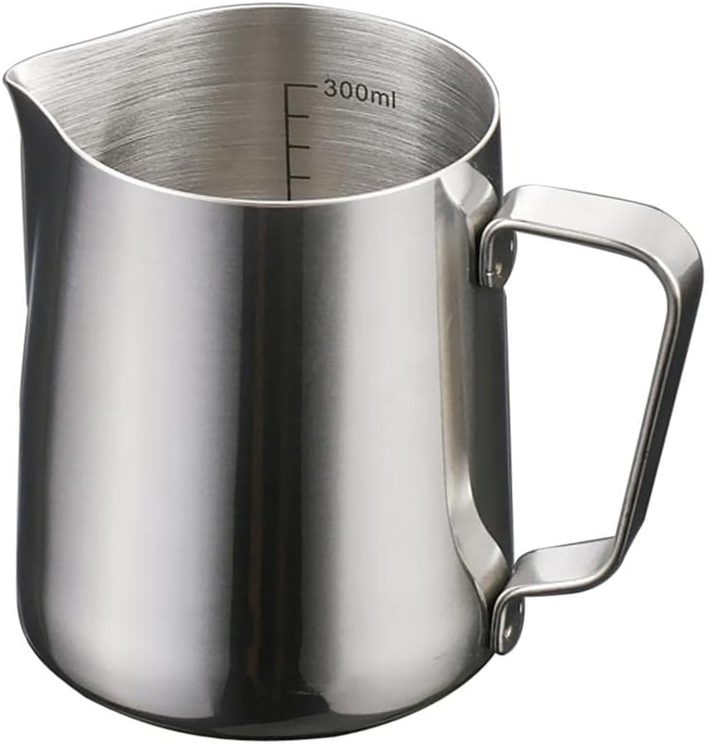 Fenteer Milk Frothing Pitcher Stainless Steel Cup Scales Perfect for Latte Art, Espresso Maker, Cappuccino Make - 300Ml image number 1