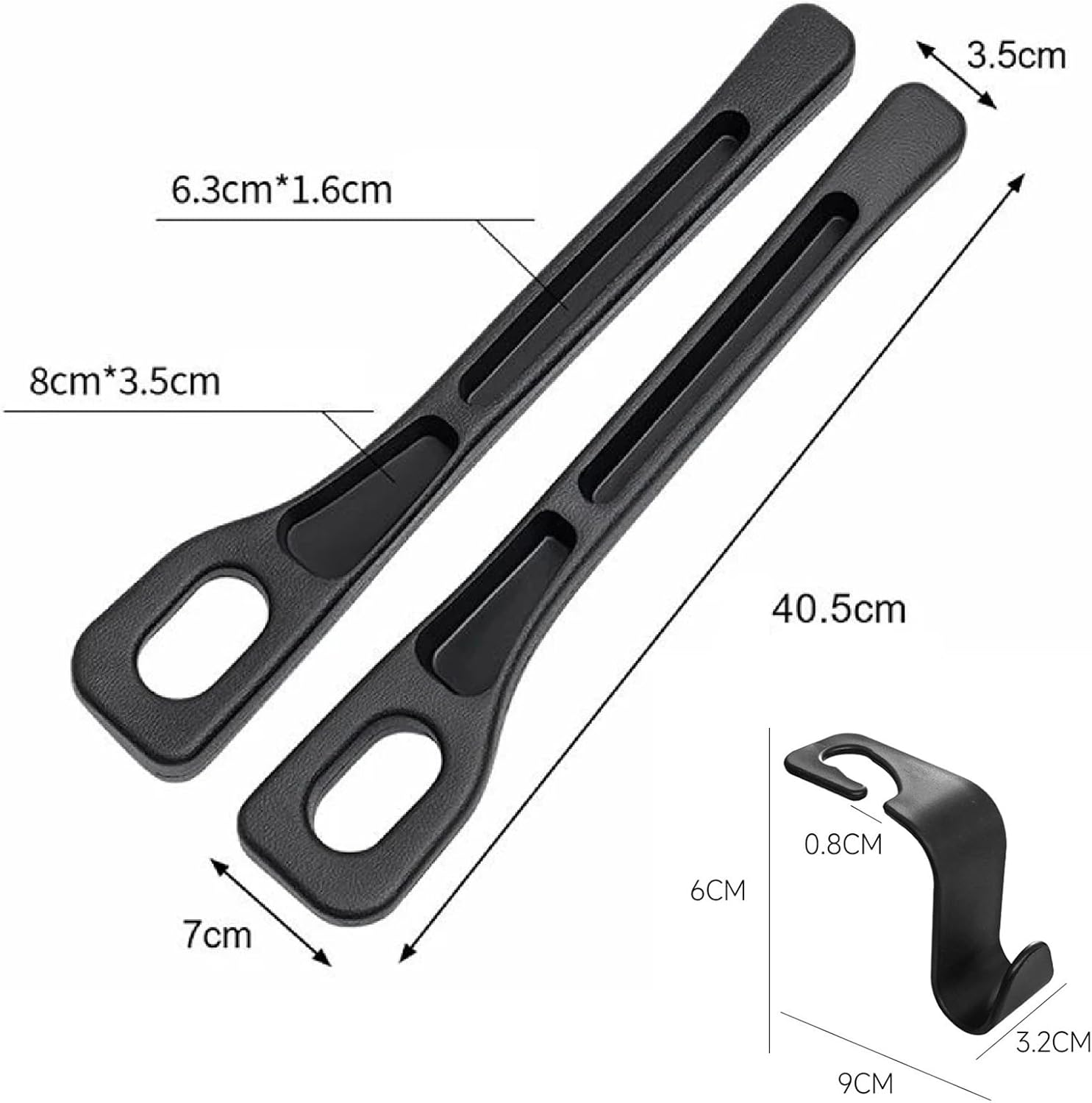 2PCS Car Seat Gap Filler with 2 Car Seat Hooks,Multifunctional Seat Side Gap Filler with Phone Holder Organizer,Universal Seat Side Gap Filler for Car,Suv and Trucks,Prevents Falling Items(Black) image number 6