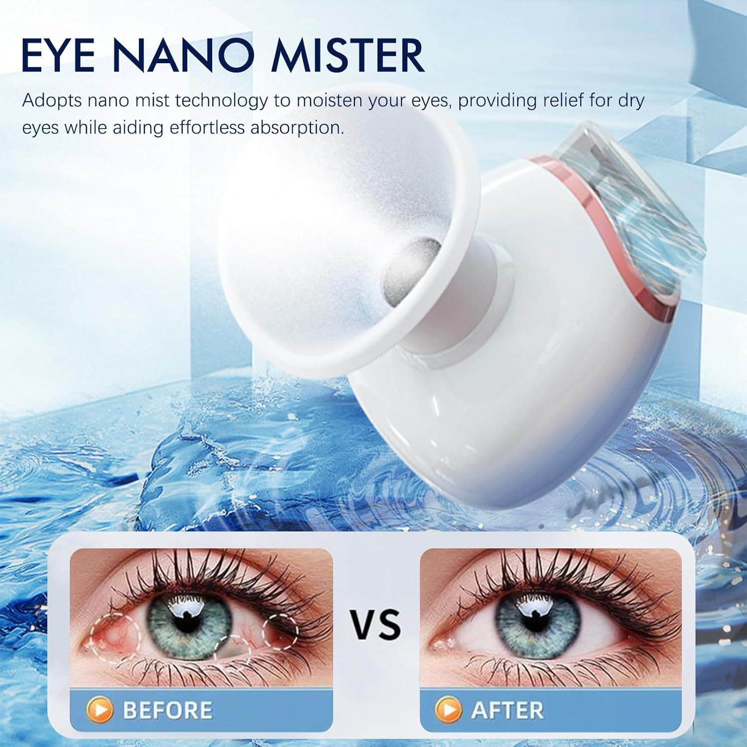 AGLOO Heated Nano Eye Mist Steam Sprayer - Portable and Rechargeable, Facial Steamer for Dry Eye Relief image number 5