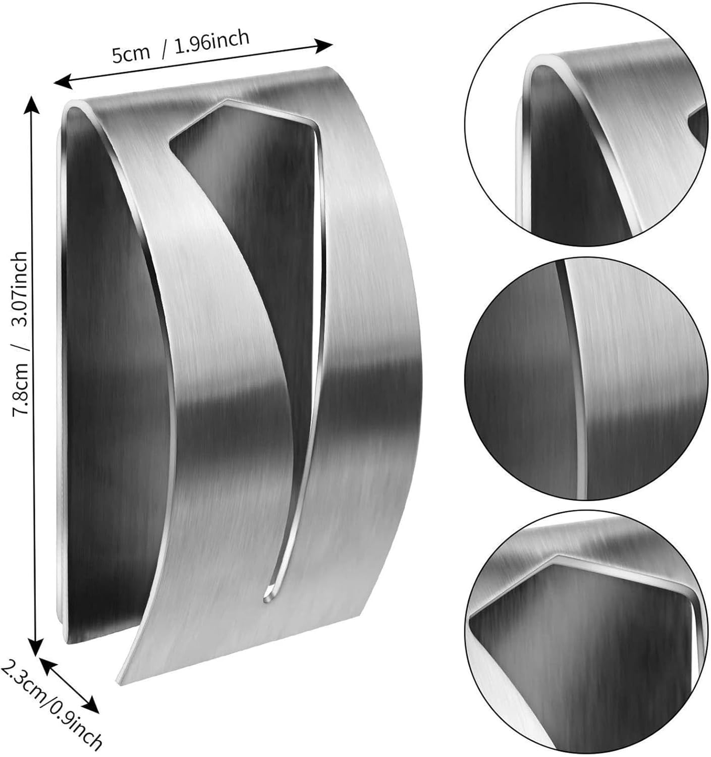 Tongke Towel Hook Stainless Steel Self-Adhesive, 2 PCS Grabber Tea Towel Stick on Hooks for Bathroom Kitchen, Wall Mount Hook No Drilling image number 5