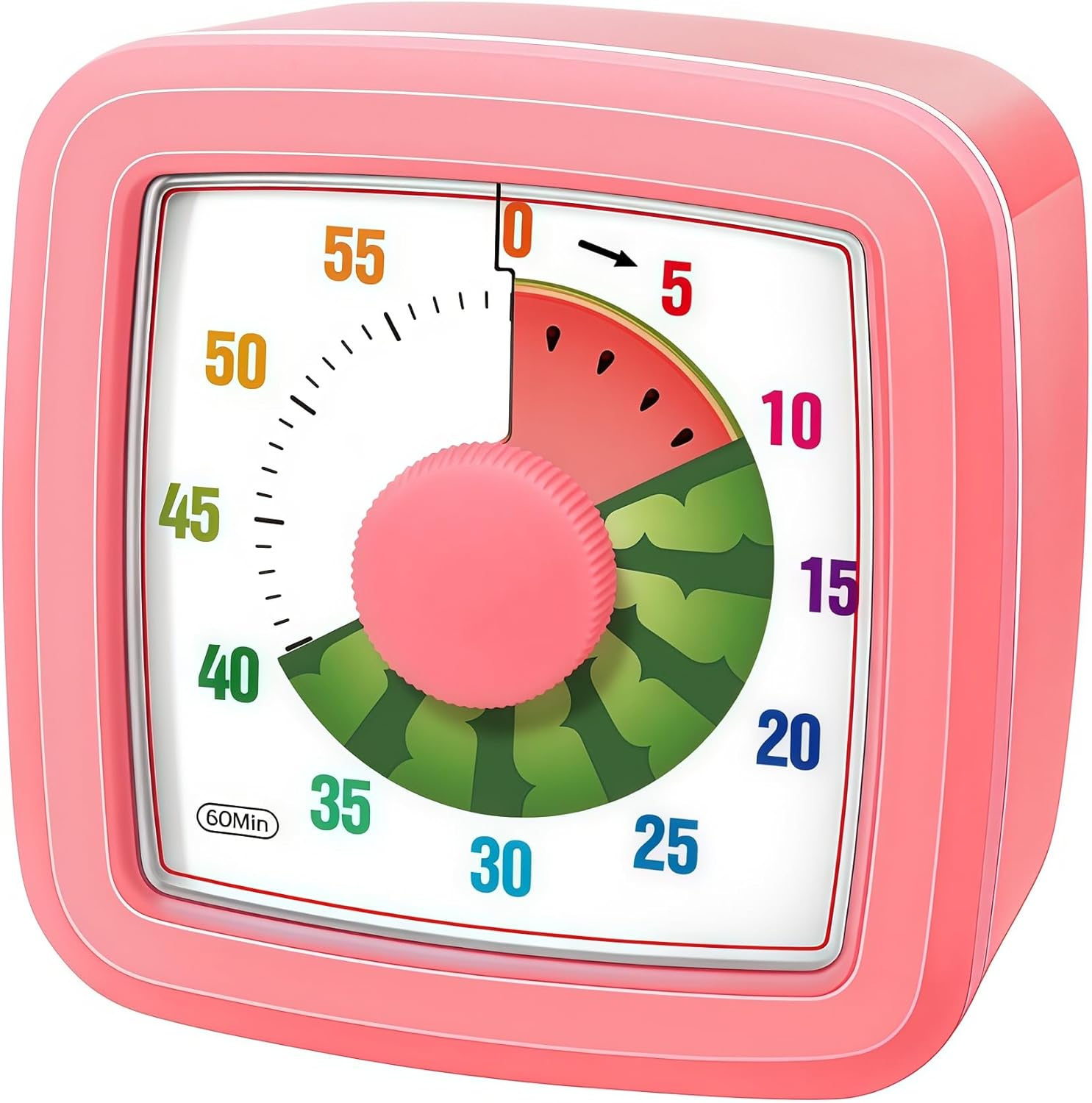 Kids Visual Timer for Kitchen,Classroom,Cooking,Learning,Bedroom,Office, 60-Minute Countdown Pomodoro Timer for Kids with Autism ADHD (Watermelon Style) - Orange Style image number 5