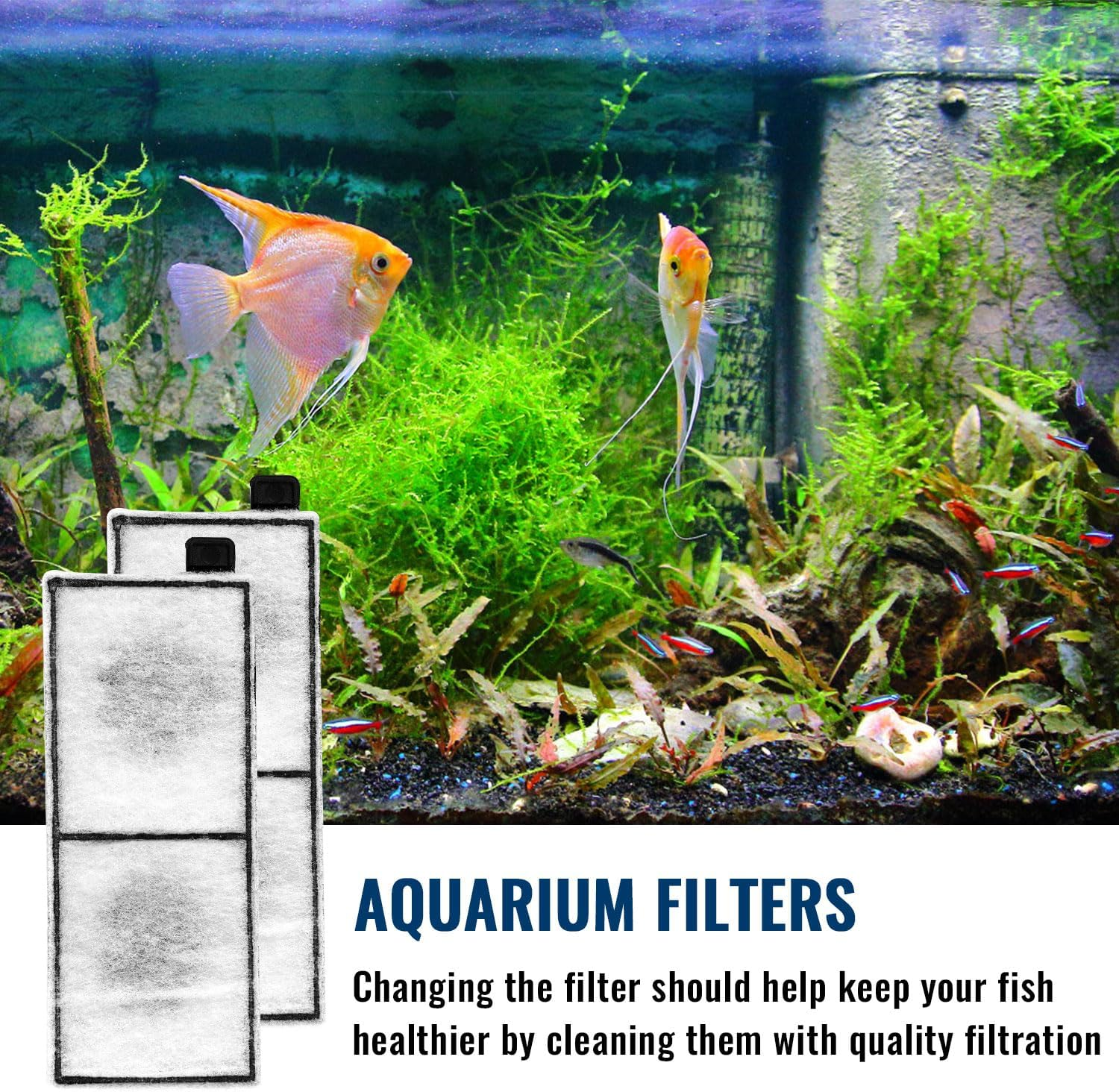 Gosknor 6Pcs Filter Cartridges Compatible with Top Fin RF-L, Aquarium Filters Replacement Activated Carbon Large Retreat Filter Cartridges Accessories for Top Fin RF-L Filters image number 6