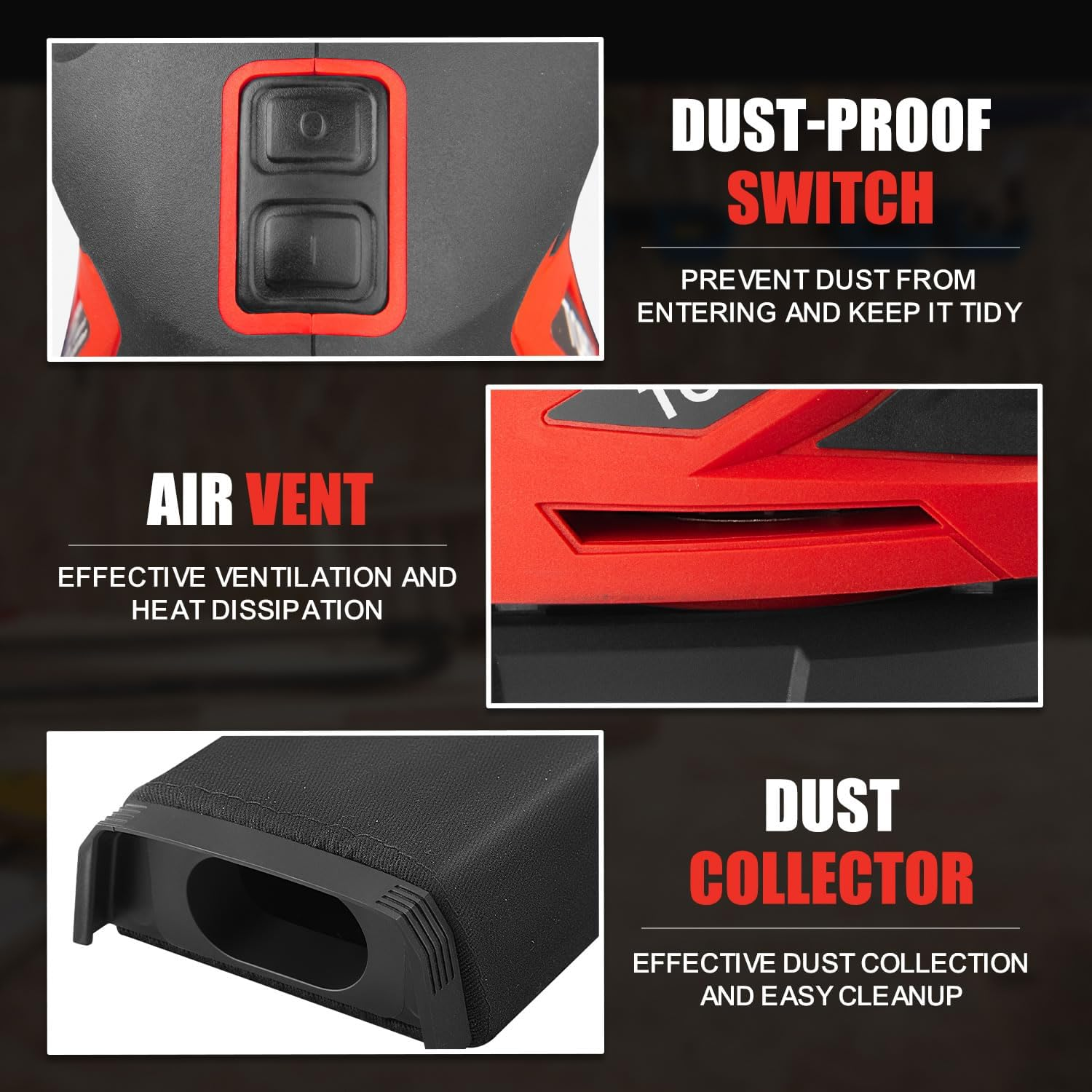 TOPEX 20V Cordless Detail Sander Electric Mouse Sander Handheld Sanding Machine Small Triangular Palm Sander for Home Decoration Furniture Finishing with Sandpaper & Dust Bag image number 3